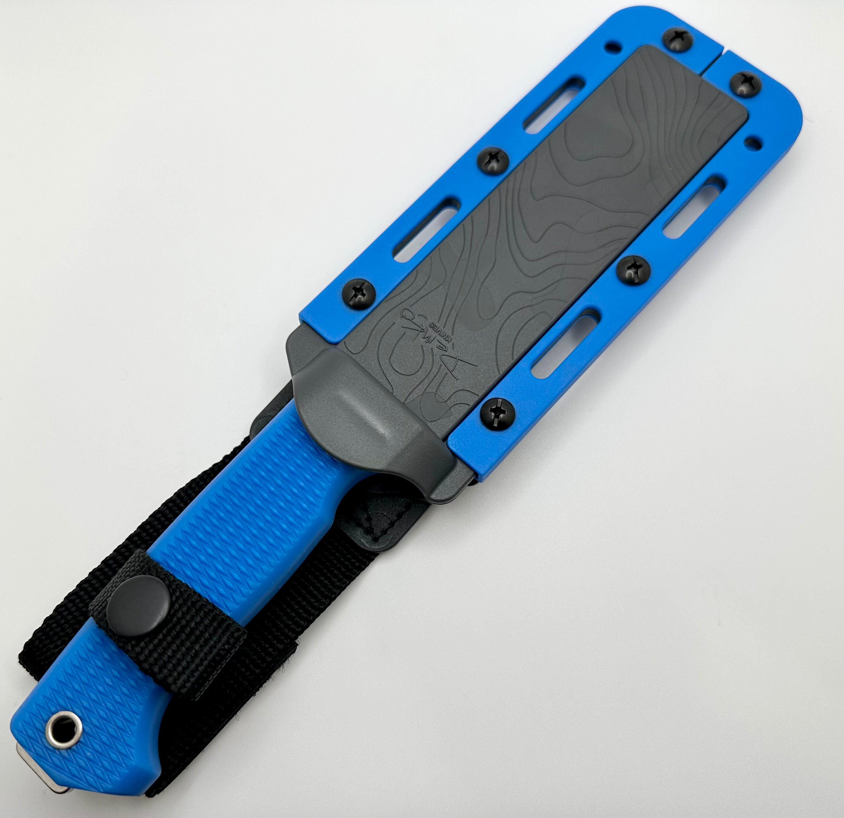 Demko FreeReign Ultimate Clip Point Knife - MagnaCut Steel & Blue Rubberized Handle