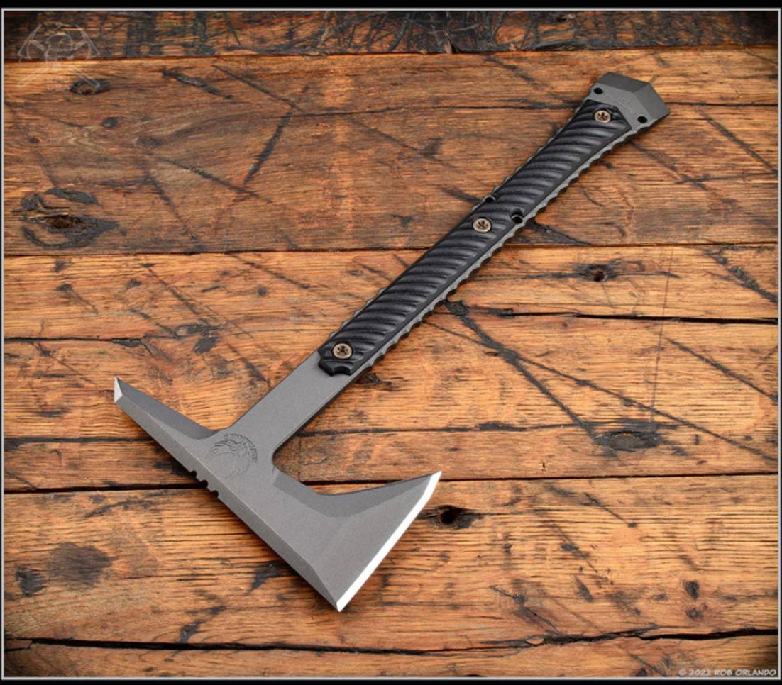 RMJ Ragnarok 14 Tactical Tomahawk - Premium Tungsten Cerakote & Black G-10