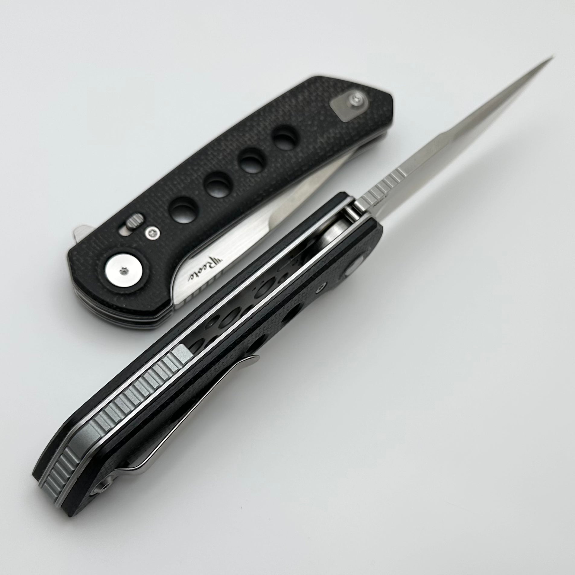 Reate Knives PL-XF Ultimate Tactical Folder - Black Micarta & G-10 Inlays