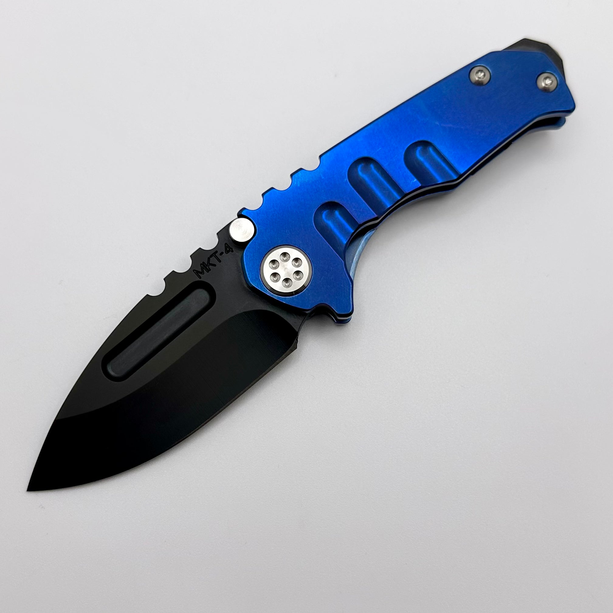 Premium Medford Micro Praetorian T - Compact Tactical Knife with PVD S35 Drop Point & Tumbled Blue Handles