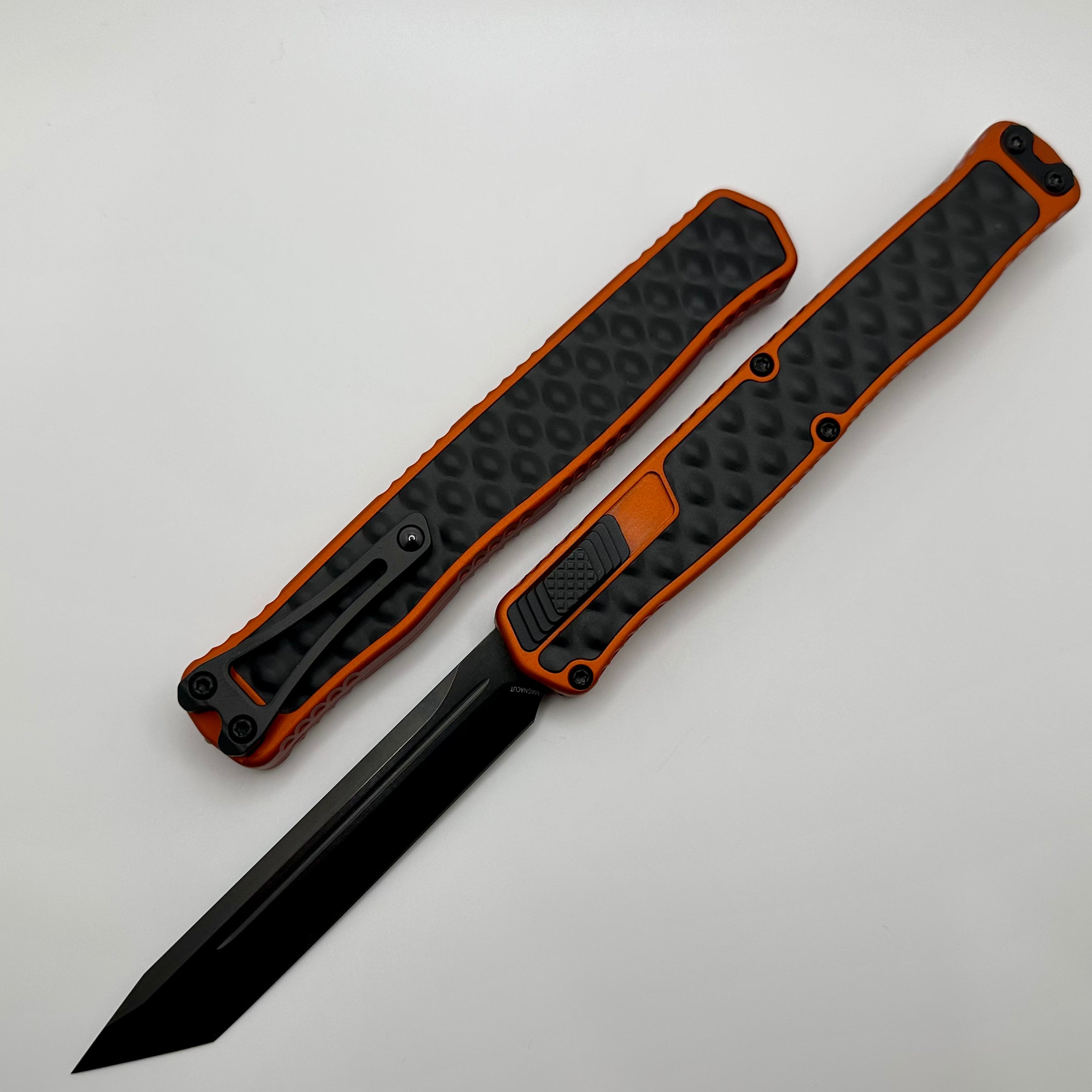 Heretic Knives Cleric II 2 - Premium Orange & DLC Tanto Magnacut Folding Knife