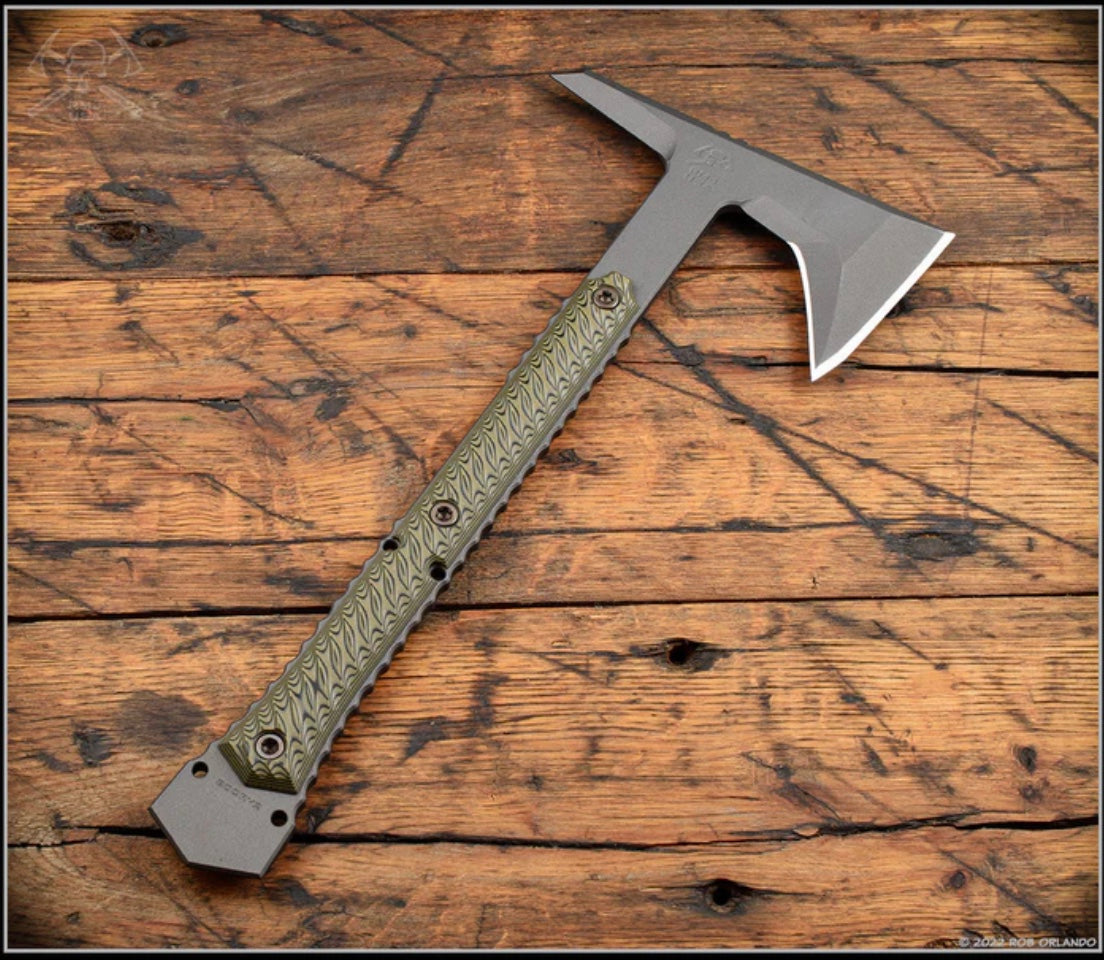 RMJ Ragnarok 14 Tomahawk - Premium Tungsten Cerakote & Grip-Optimized G-10 Handle