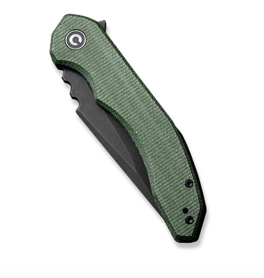 Civivi Bluetick Flipper Knife - Premium Green Micarta Handle & Black Stonewash Blade