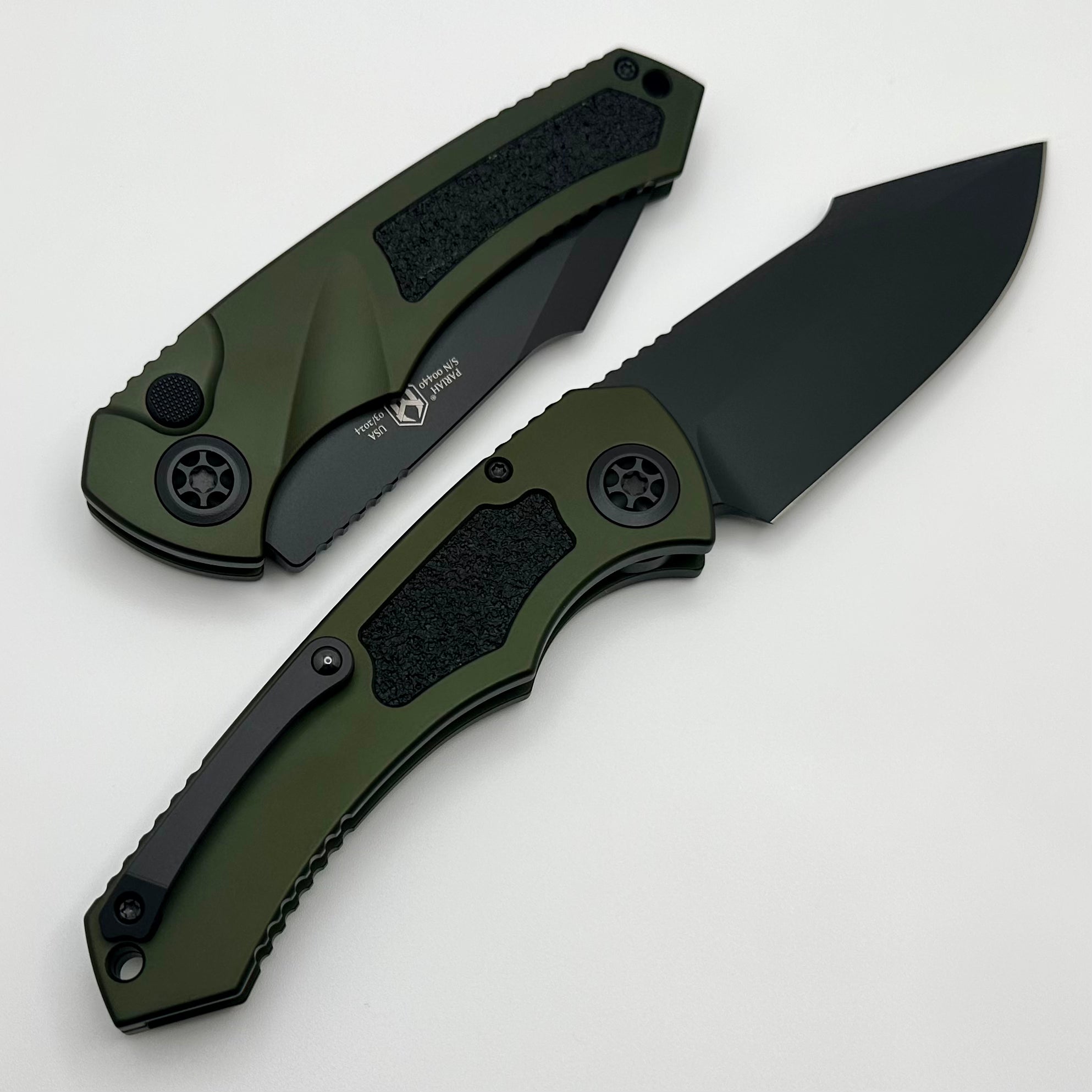 Heretic Knives Pariah Auto Green Tactical & Black MagnaCut H048-4A-GRN - Premium Tactical Knife