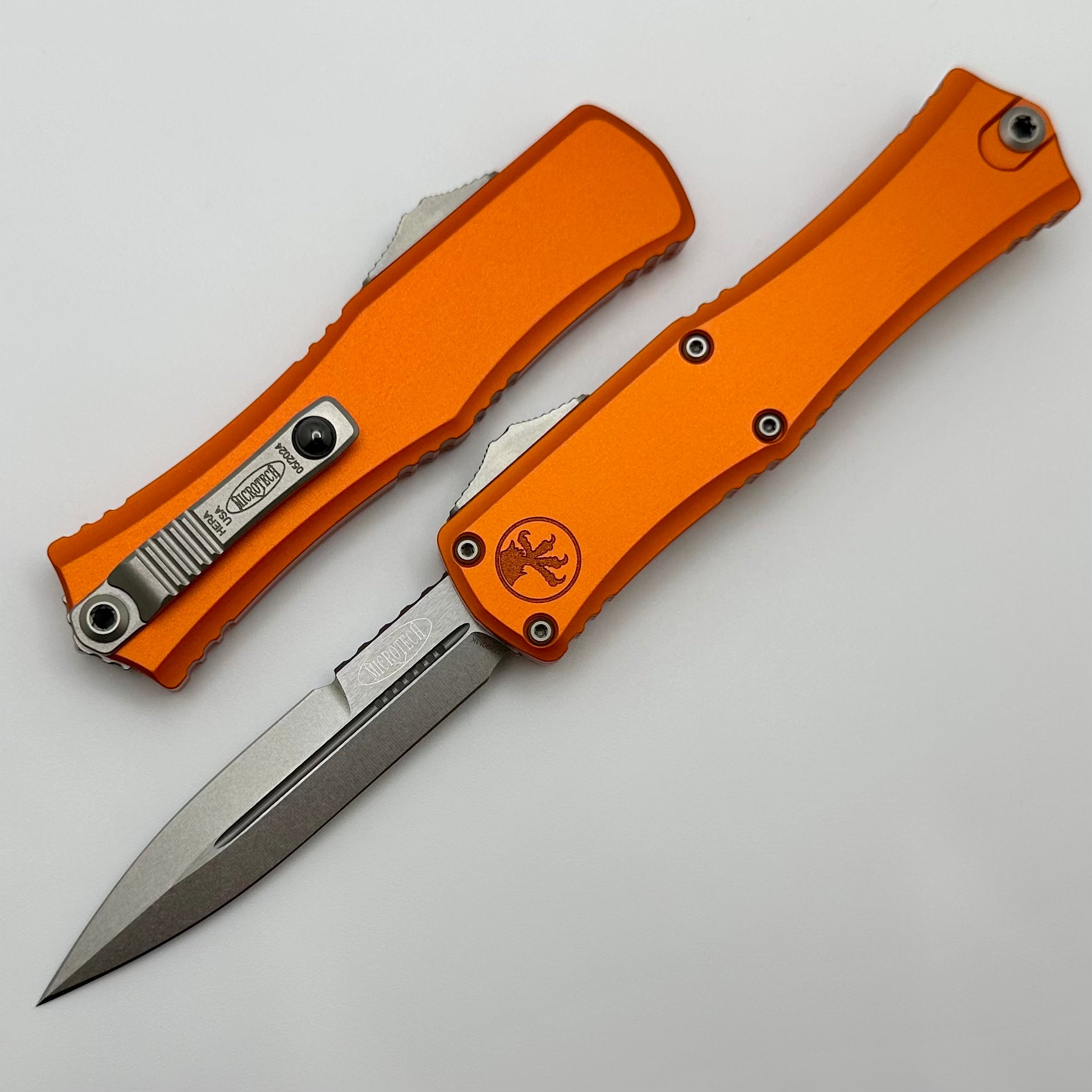 Microtech Mini Hera OTF Knife - Premium M390MK Blade & Orange Aluminum Handle