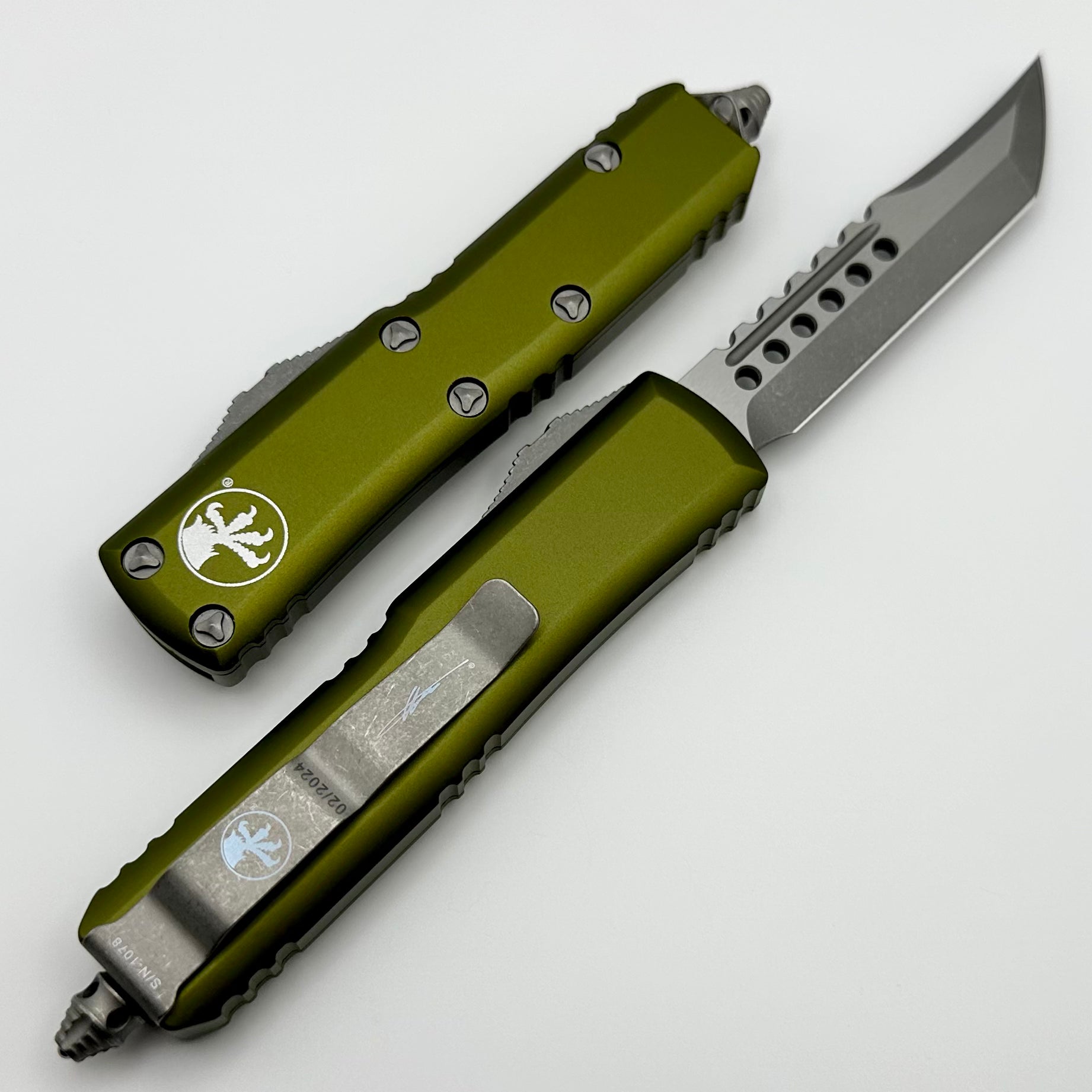 Premium Microtech UTX-85 Hellhound Apocalyptic & OD Green Tactical Knife