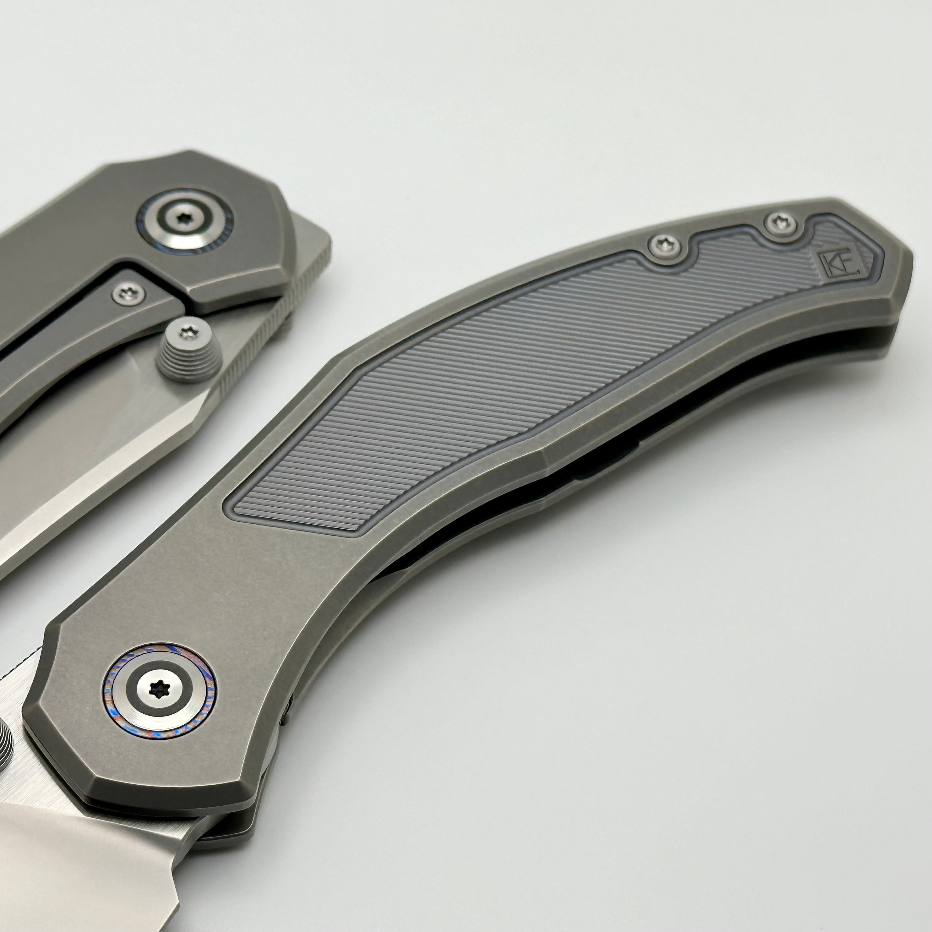 Premium CKF Blava Titanium Folding Knife with M398 Blade