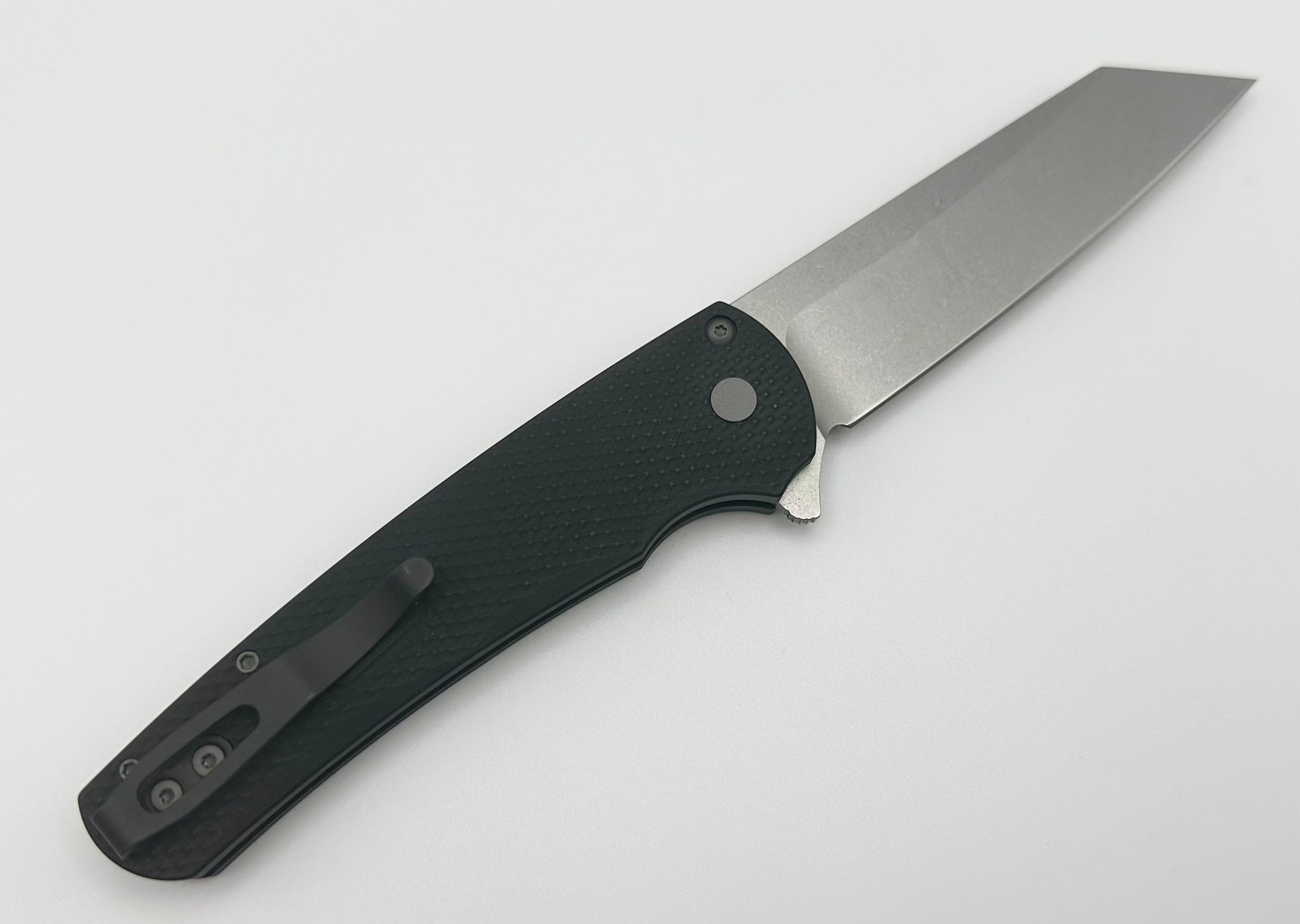 Pro-Tech Malibu Premium Folding Knife - Textured Black Handle & Stonewash 20CV Blade