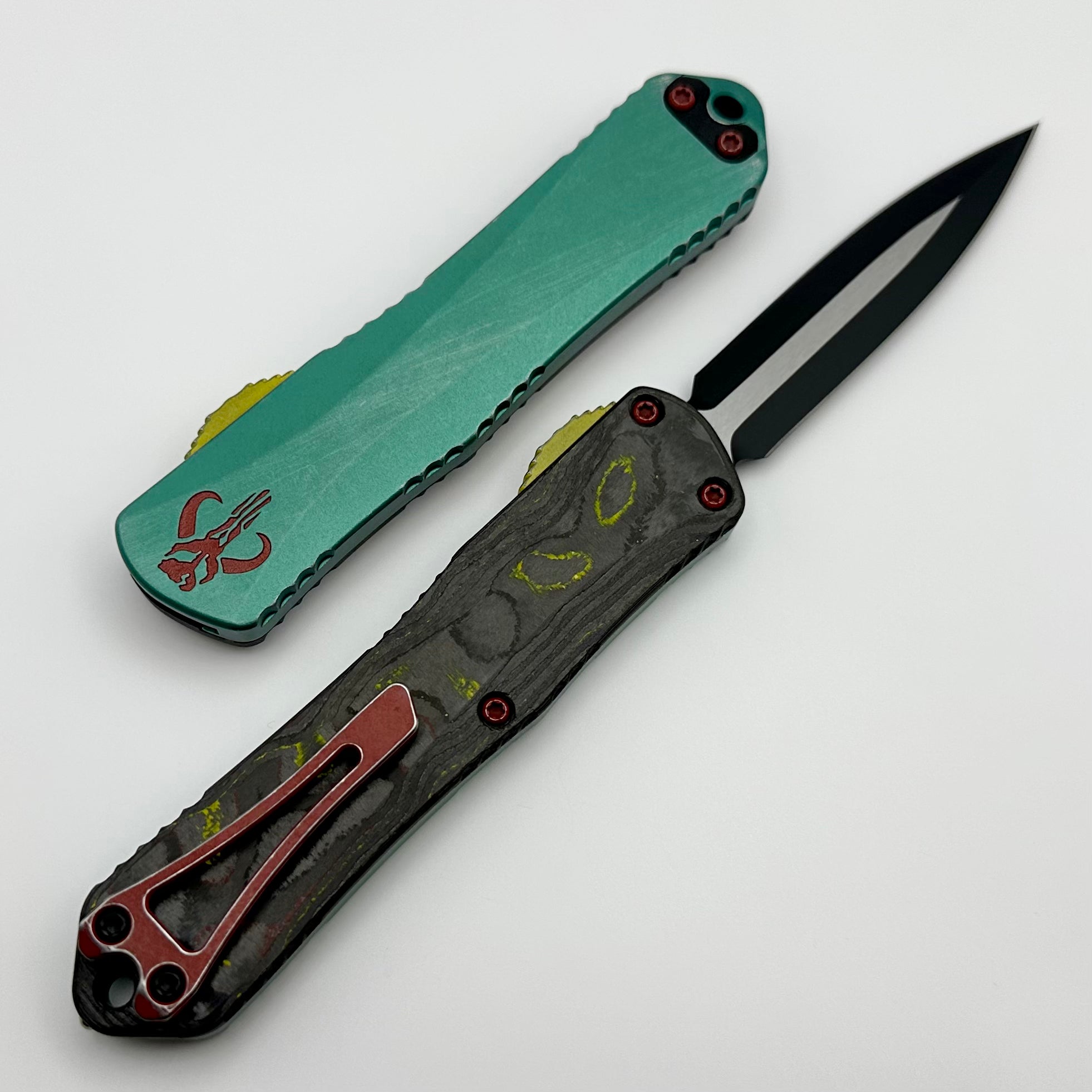 Heretic Knives Manticore E Bounty Hunter - Premium Double Edge Tactical OTF Knife