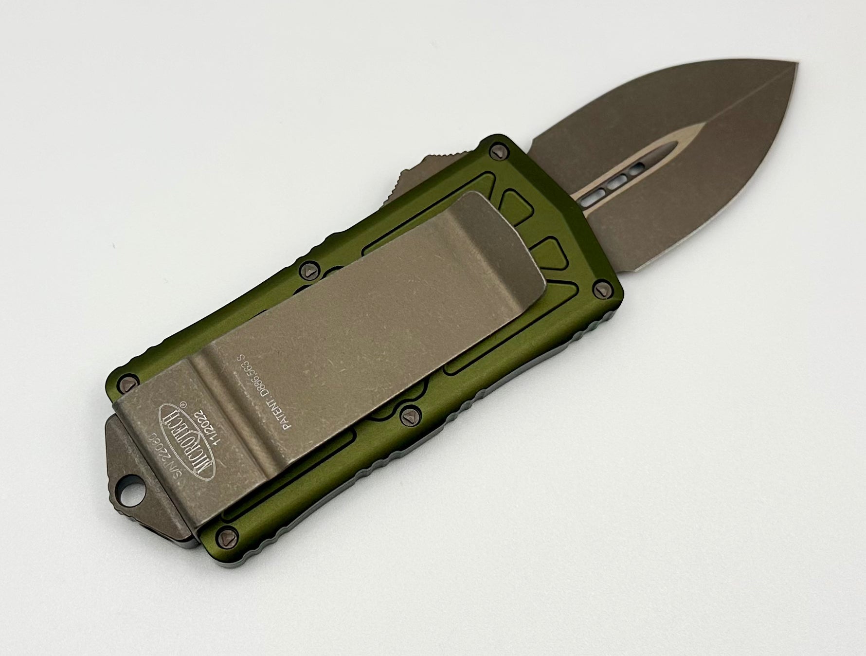 Premium Microtech Exocet Double Edge Apocalyptic Bronze & OD Green Knife - Ultimate EDC Companion