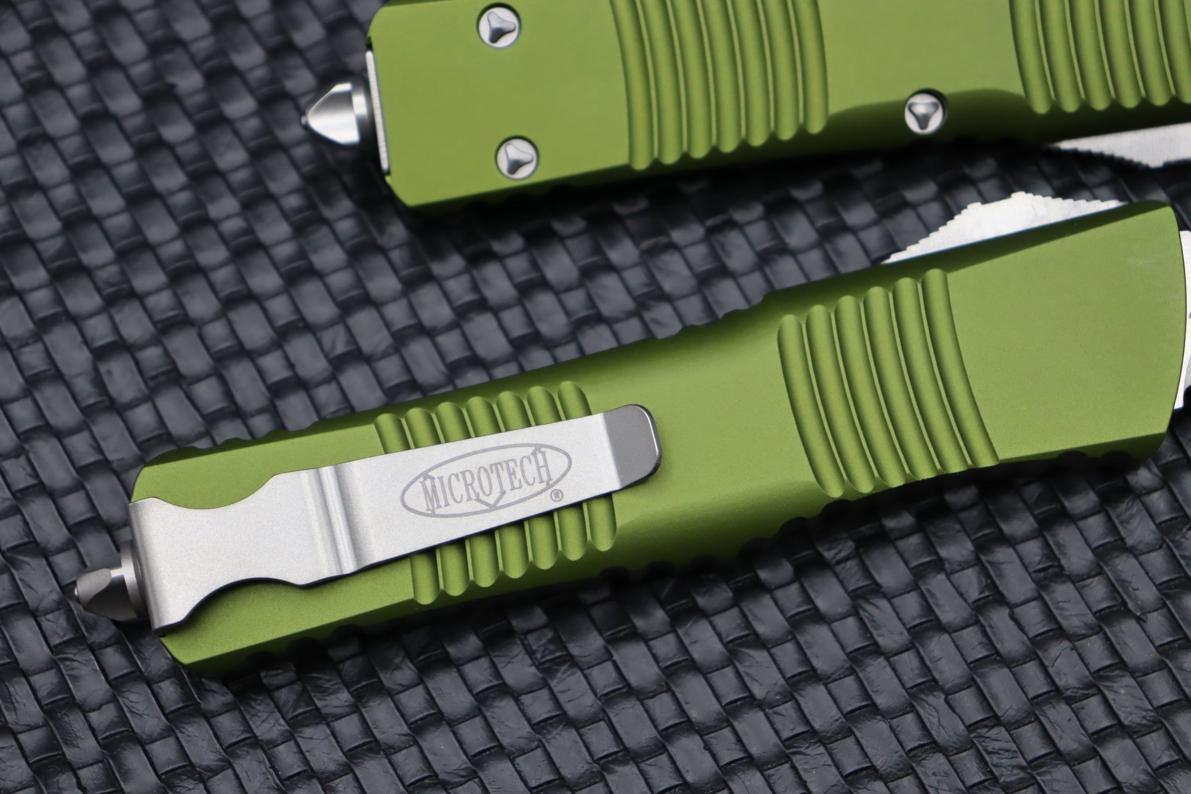 Microtech Combat Troodon OD Green - Ultimate Tactical OTF Knife with Double Edge Stonewash