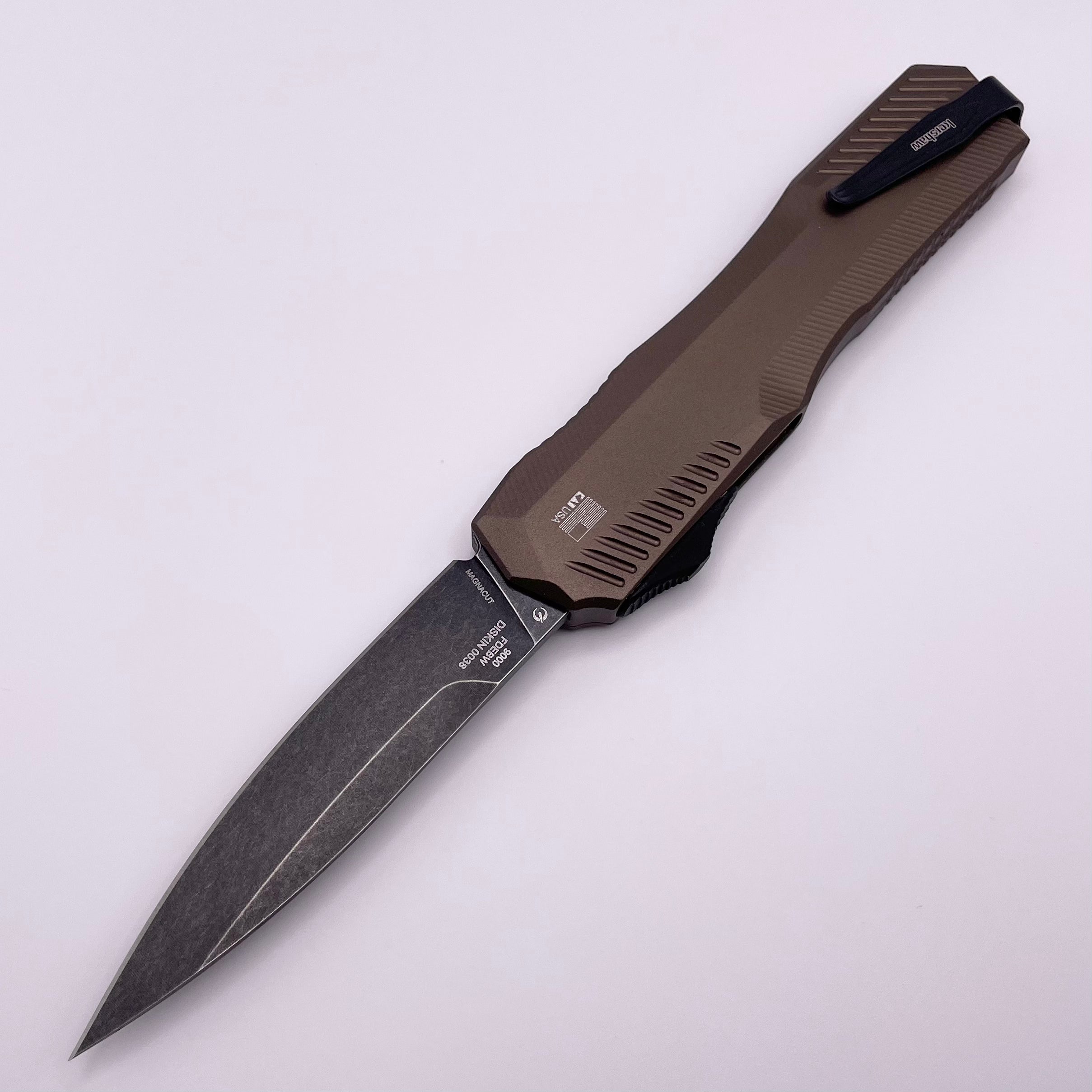 Kershaw Livewire Dark Earth Aluminum & Black Wash MagnaCut - Premium Pre-Owned OTF Knife