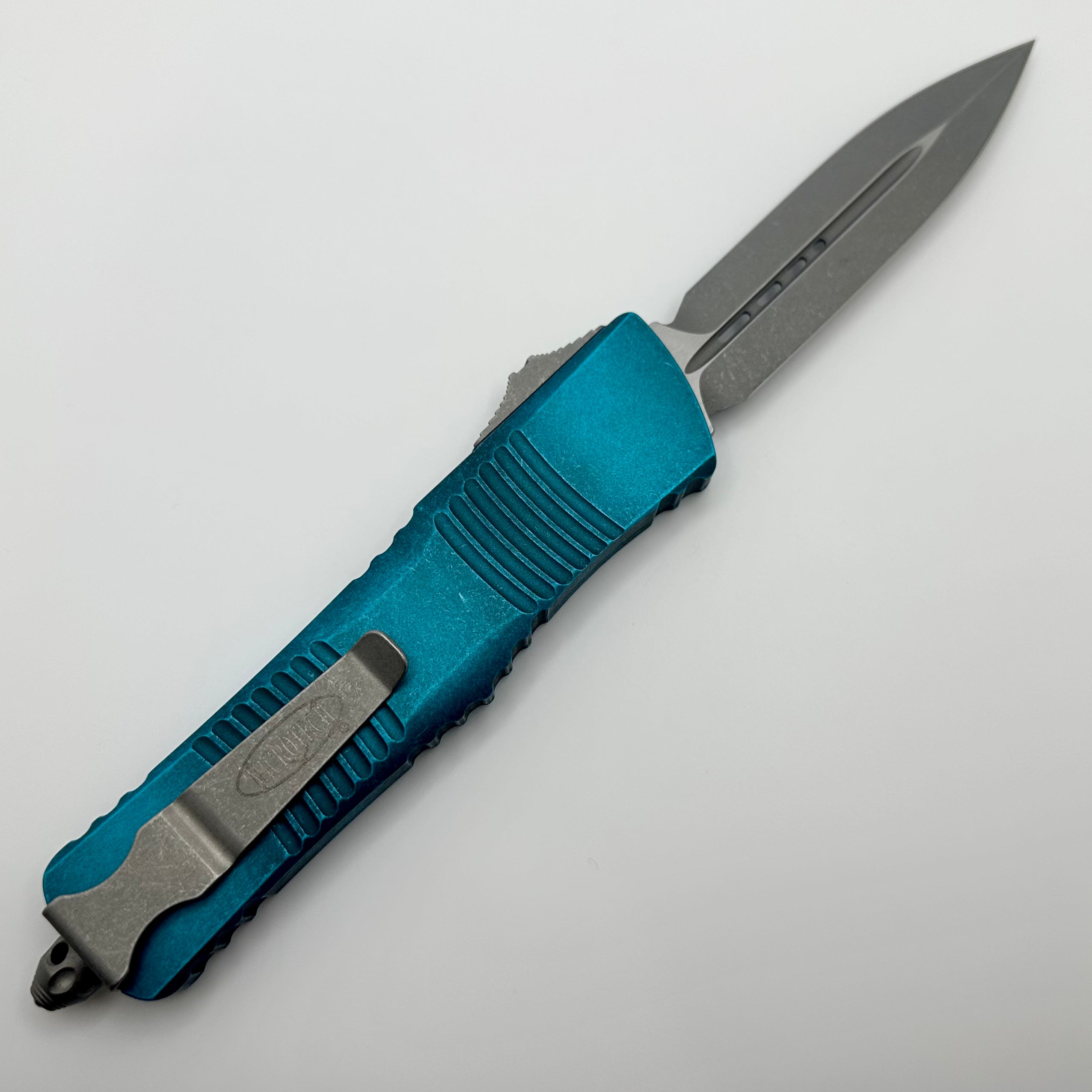 Premium Microtech Combat Troodon - Weathered Turquoise Double Edge Apocalyptic Knife