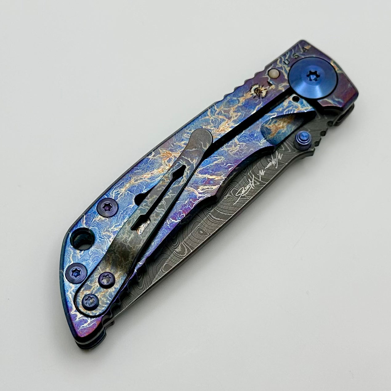 Spartan Blades Harsey Folder Storm Watch 3.25 | Premium Damascus SF10CUSTOMDAMASCUS