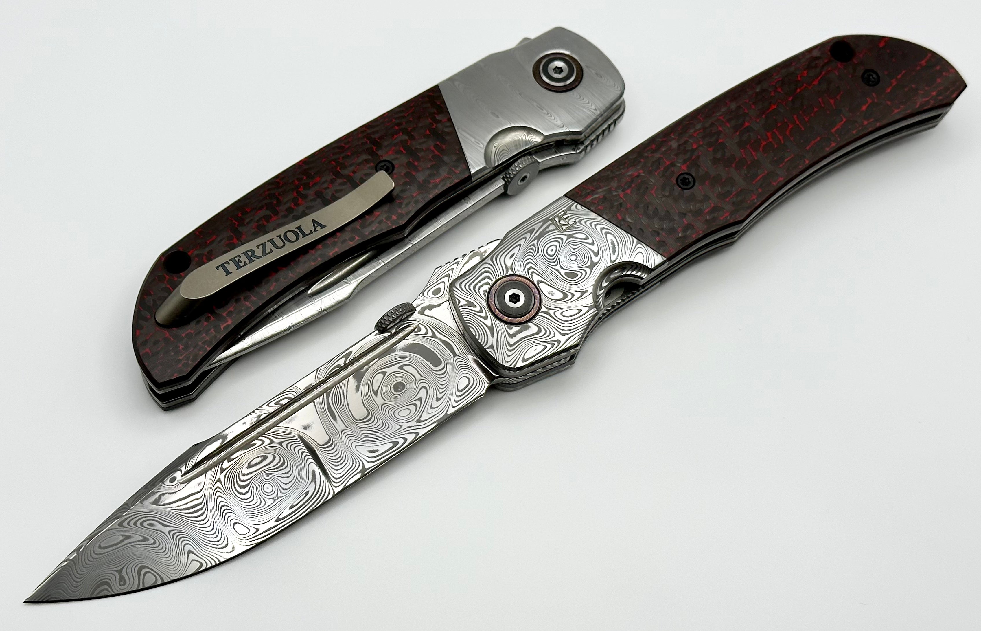 Premium Custom Knife Factory Eagle Rock - Damasteel Blade & Carbon Fiber Handle