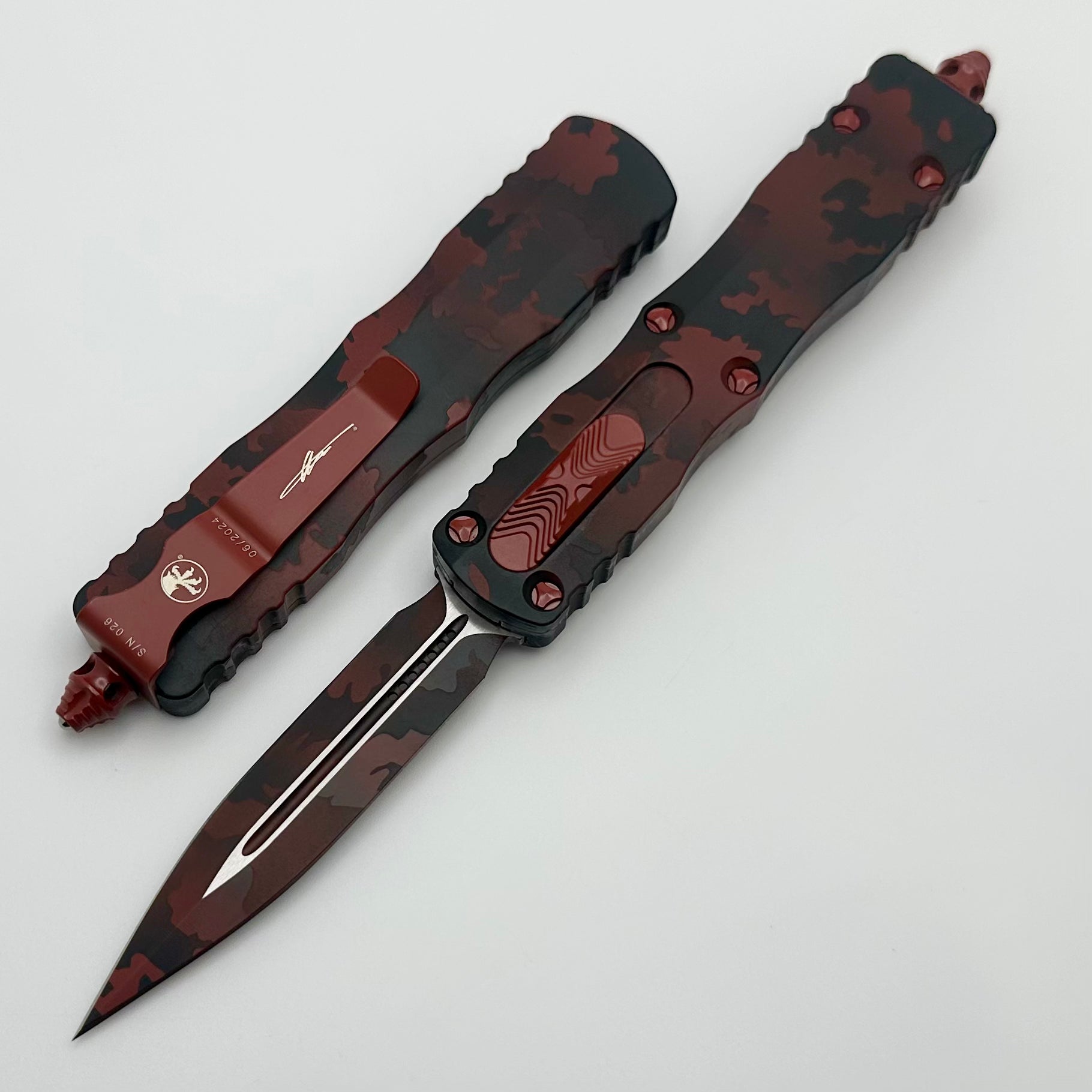 Microtech Dirac Red Camo Double Edge - Ultimate EDC Knife