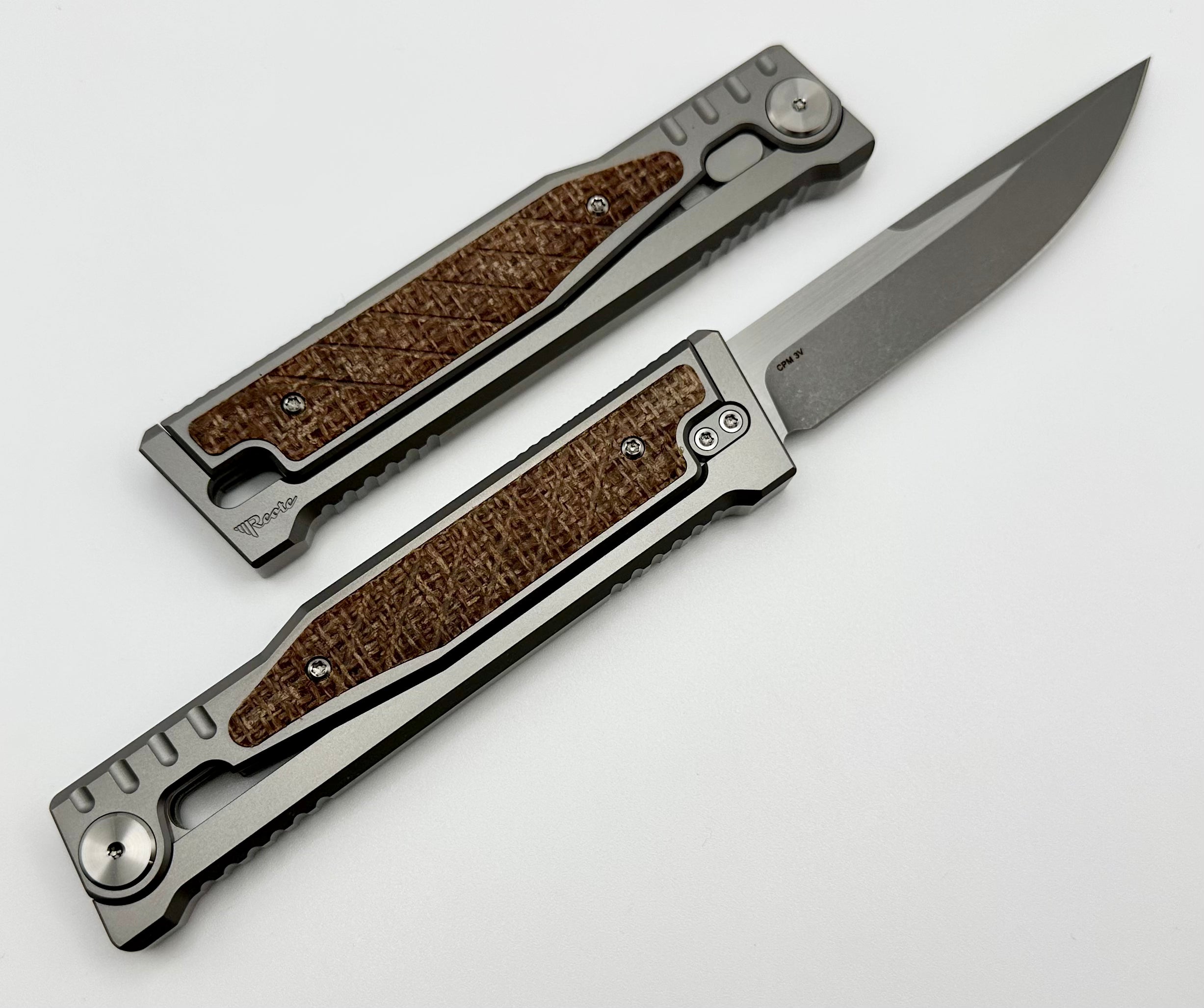 Reate EXO Ultimate Titanium & Micarta Folding Knife - CPM-3V Blade