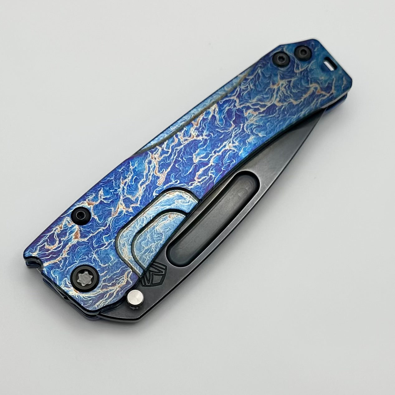 Medford Slim Midi DLC Drop Point Knife - Premium S45VN Blade & Blue Acid Etch Flamed Design