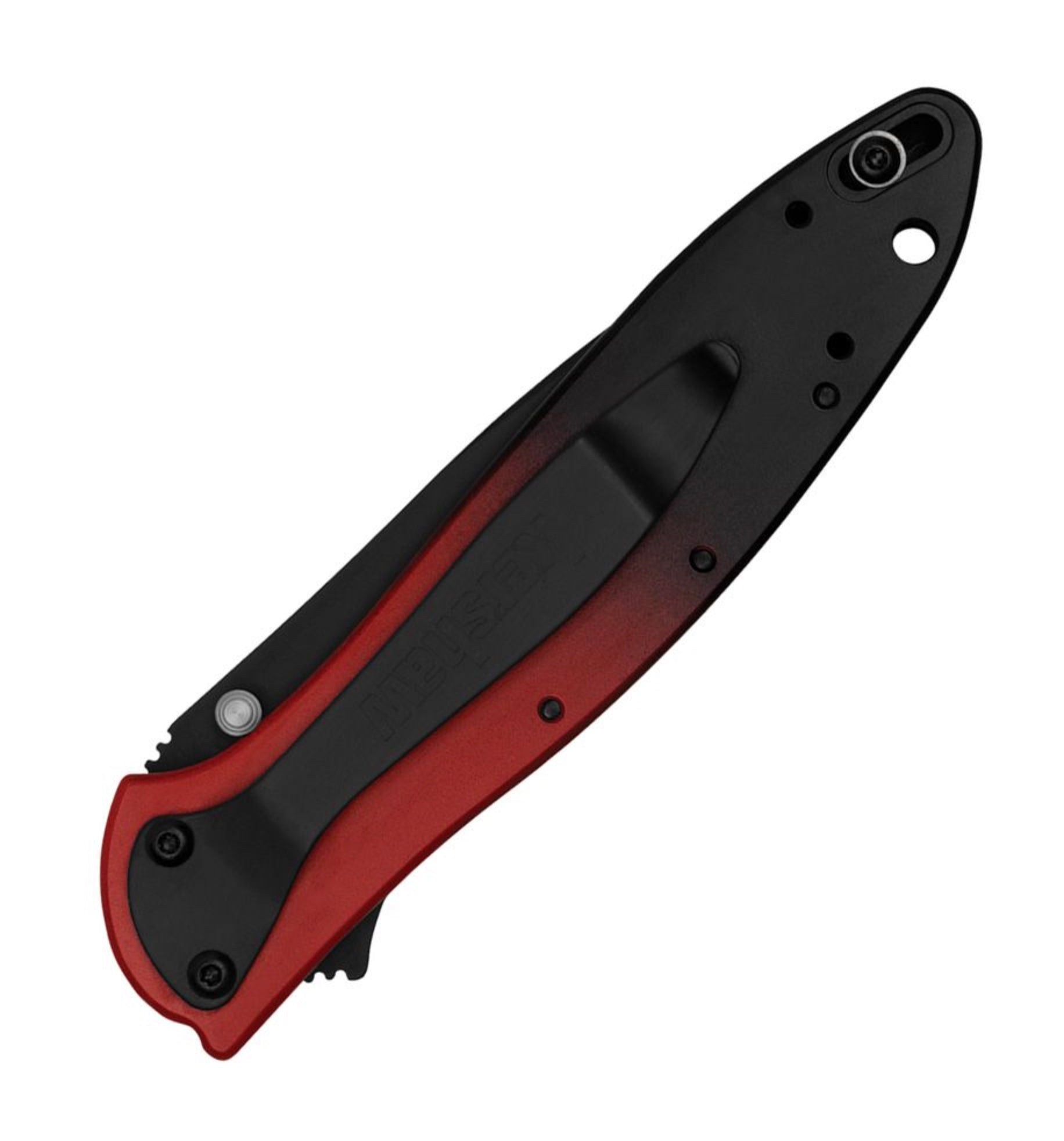 Kershaw Leek Ultimate EDC Knife - Black Oxide MagnaCut Blade & Red/Black Fade Aluminum Handles