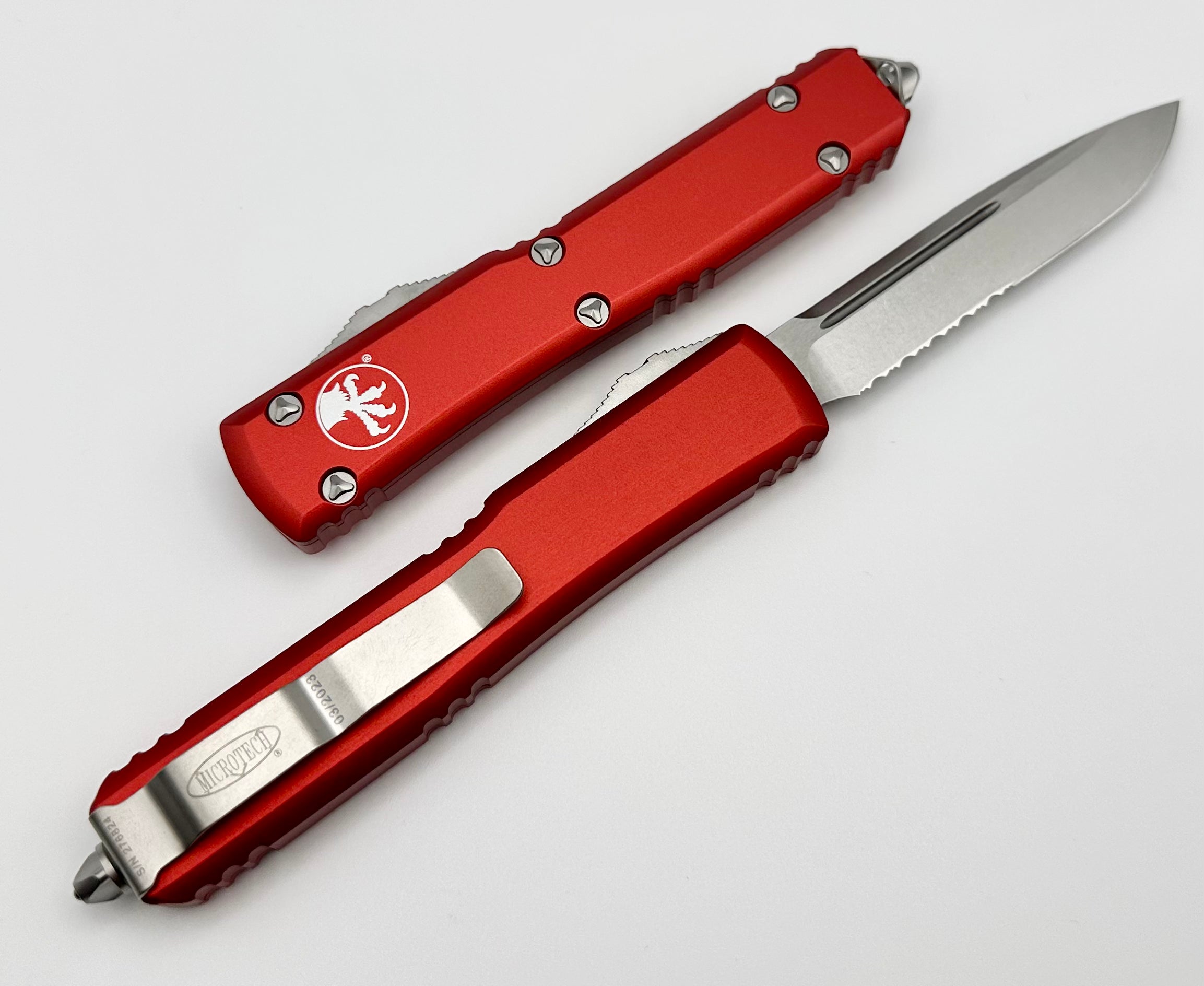 Microtech Ultratech Premium Red OTF Knife - M390 Steel & Ergonomic Design