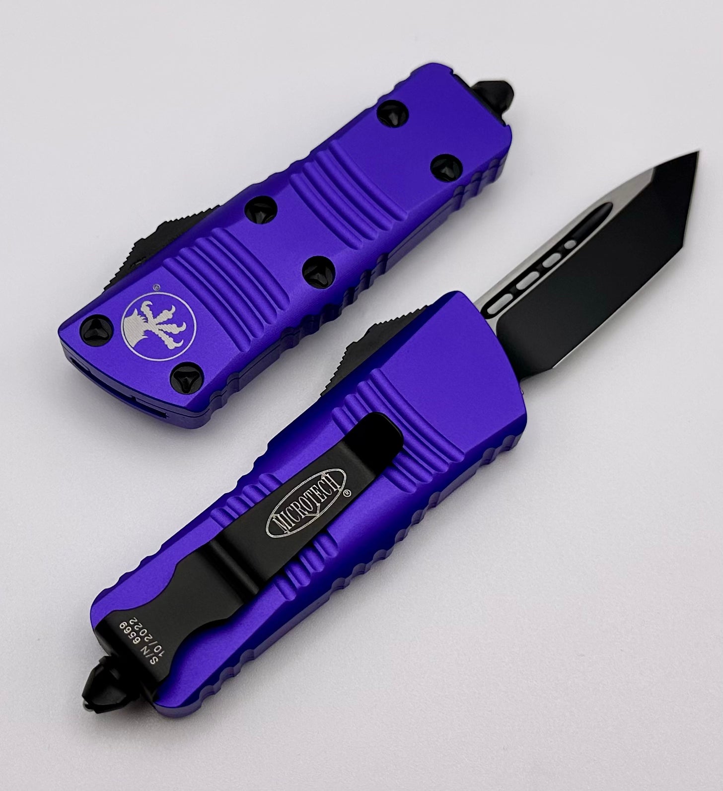 Premium Microtech Troodon Mini - Black Tanto & Purple | Compact EDC Knife