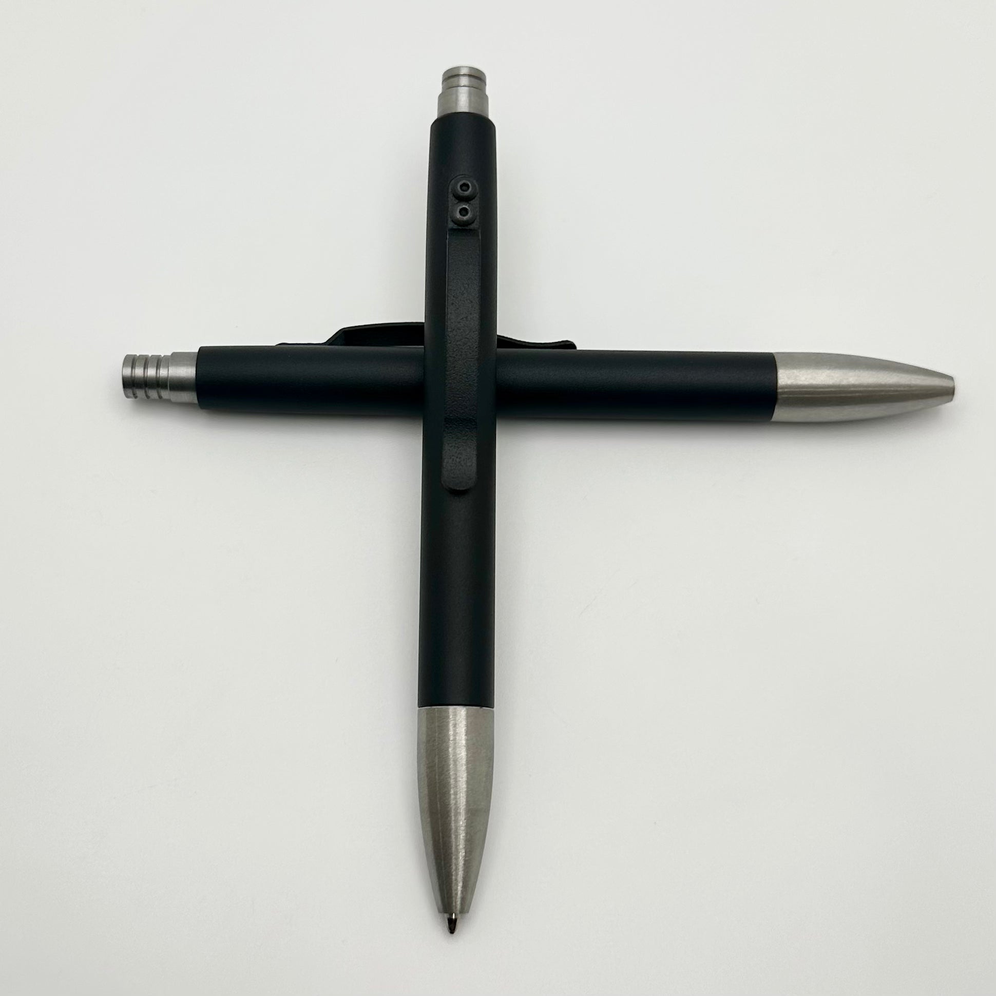 Premium Tuff Writer Retro Click Pen - Black Aluminum Barrel Initiator Run