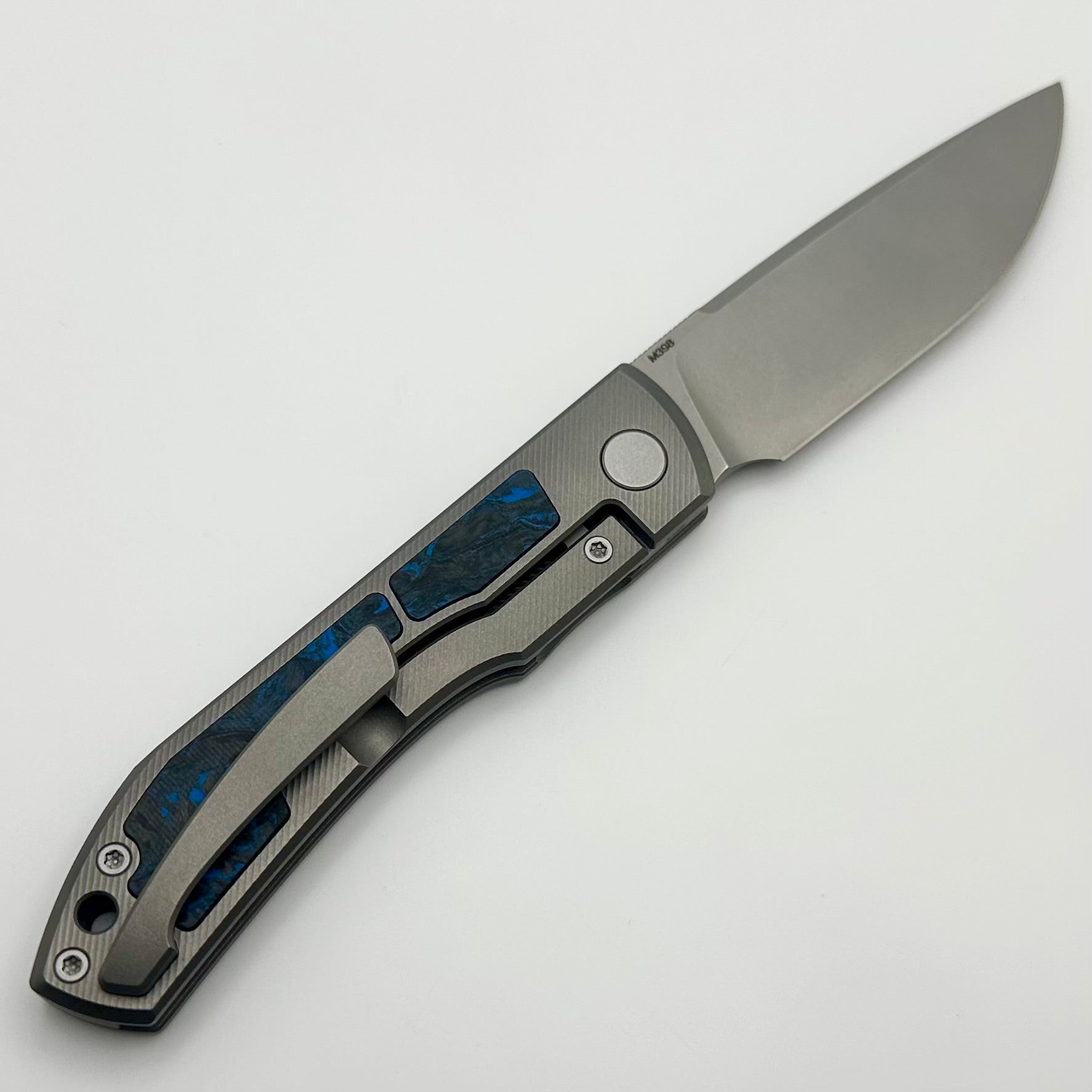 Ultimate Uldanov Sierra Titanium Knife - Premium M398 Steel & Dark Matter Carbon Fiber Inlays