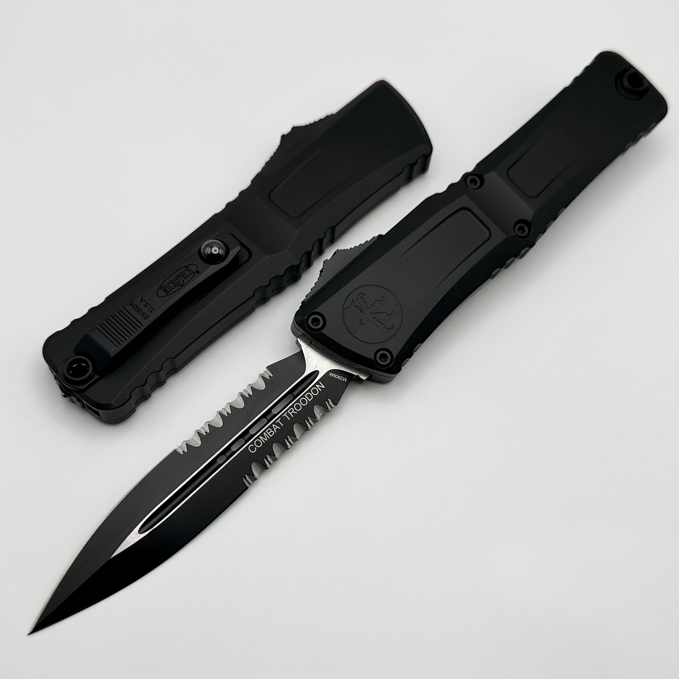 Microtech Combat Troodon Gen III Tactical OTF Knife - Premium Double Edge Serrated Blade