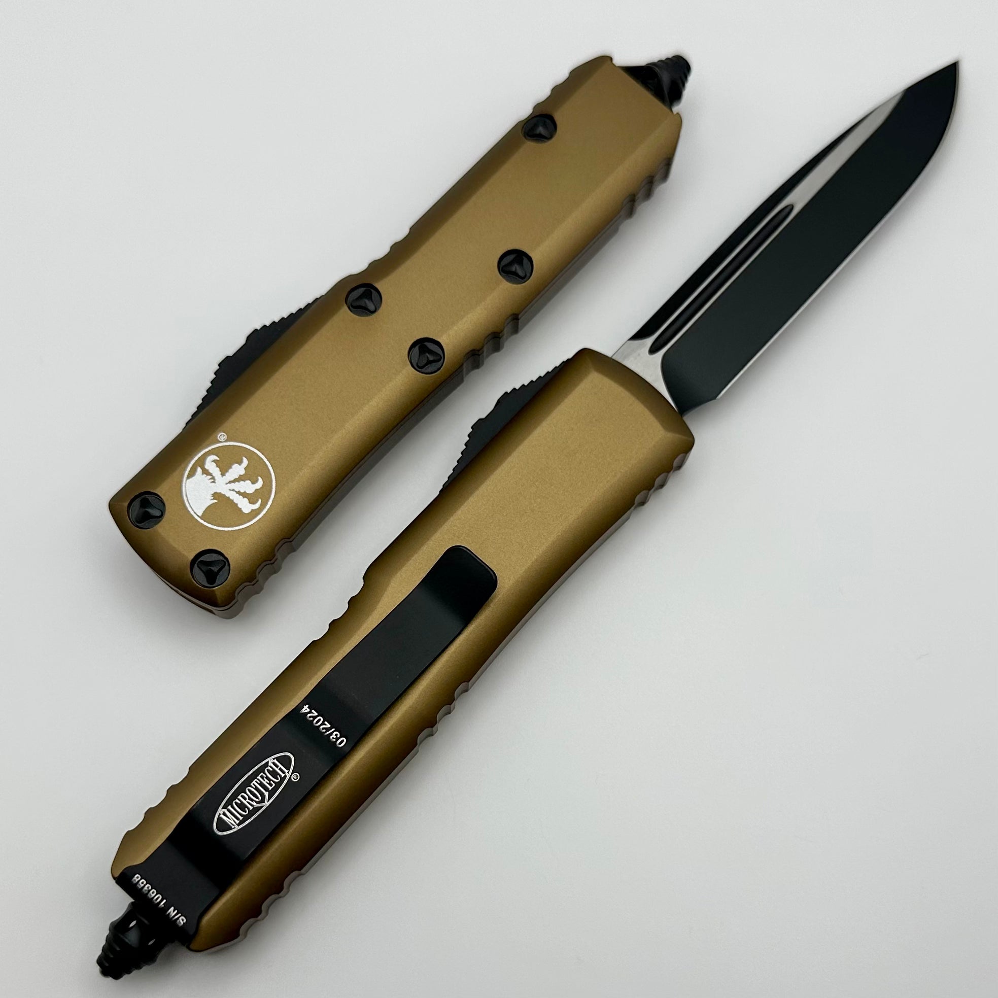 Microtech UTX-85 S/E Black & Tan EDC Knife - Premium Compact Design