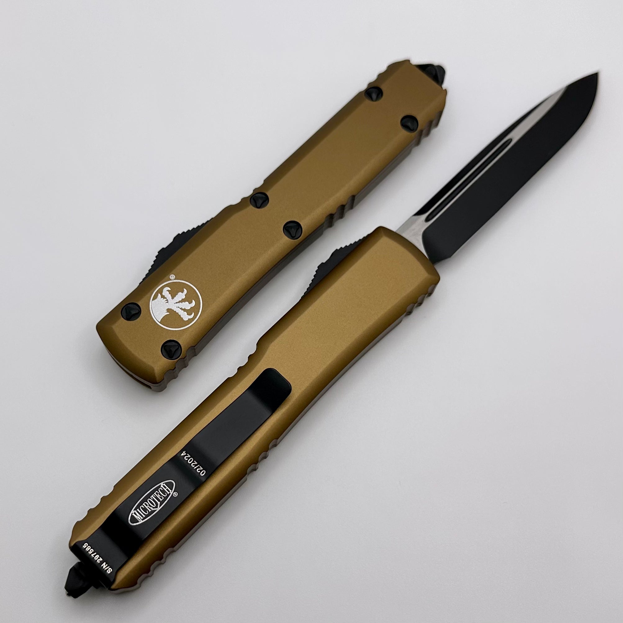 Microtech Ultratech Premium Single Edge Tactical Knife - Black & Tan