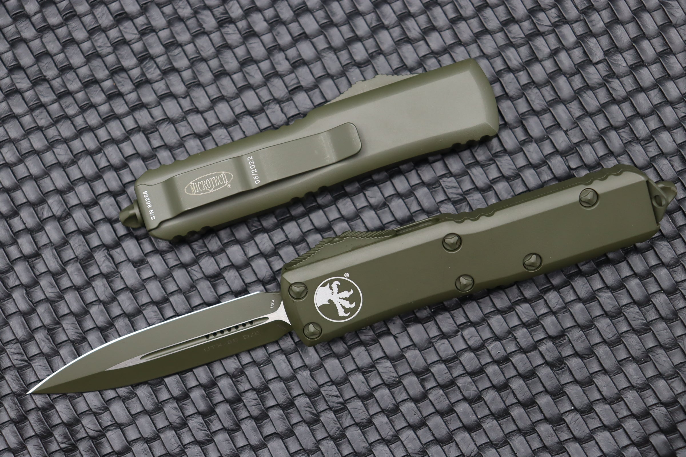 Microtech UTX-85 Double Edge Cerakote OD Green Premium EDC Knife