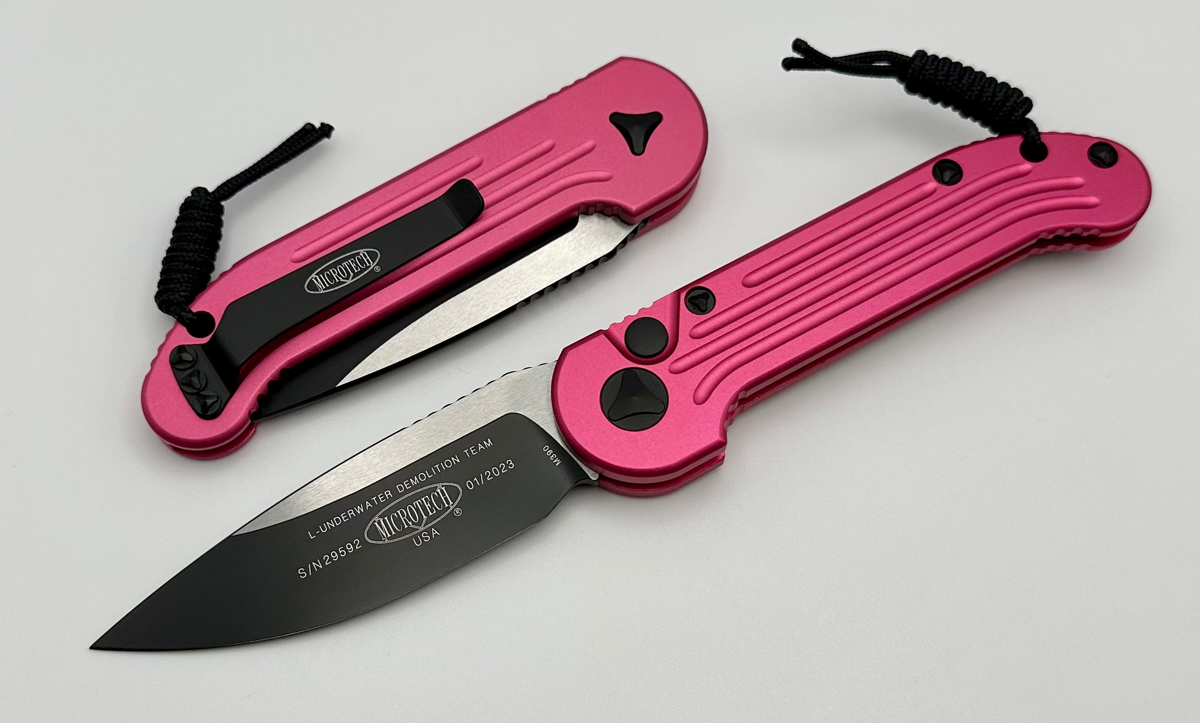 Premium Microtech L.U.D.T Tactical Knife - Pink & Black Edition