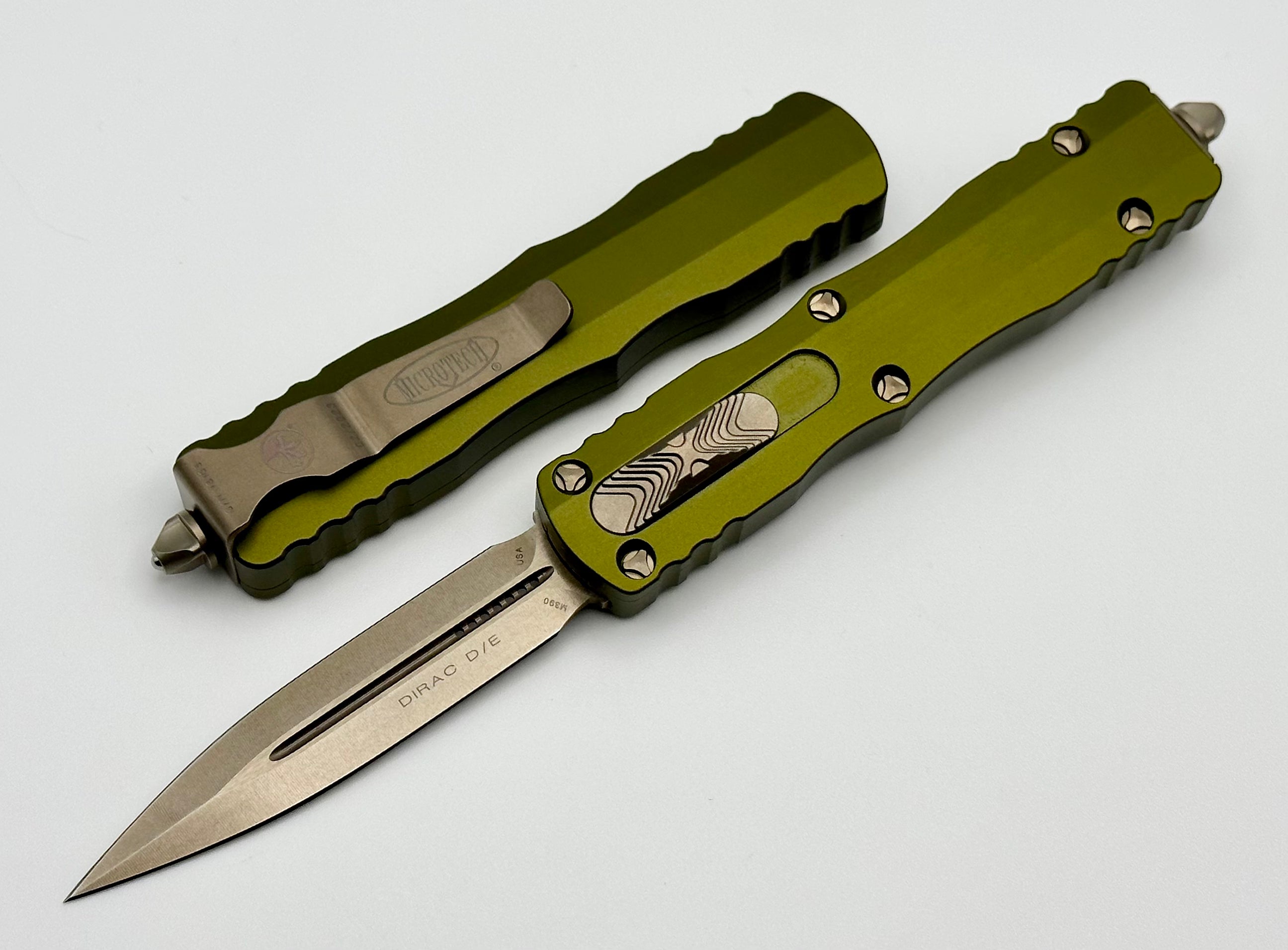 Microtech Dirac Double Edge Bronze & OD Green - Ultimate Everyday OTF Knife