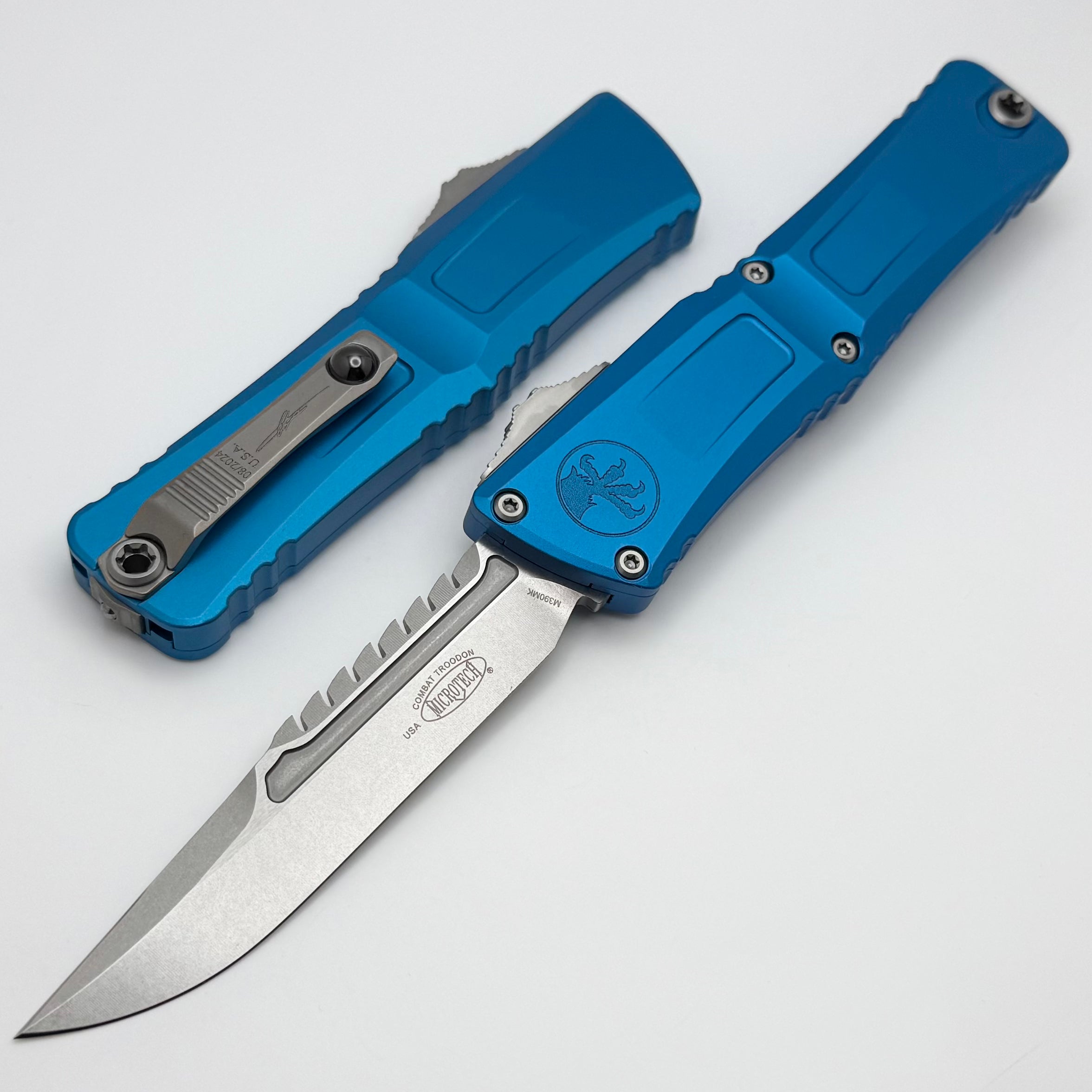 Microtech Combat Troodon Gen III Signature Series - Premium Tactical Knife with Blue Handle