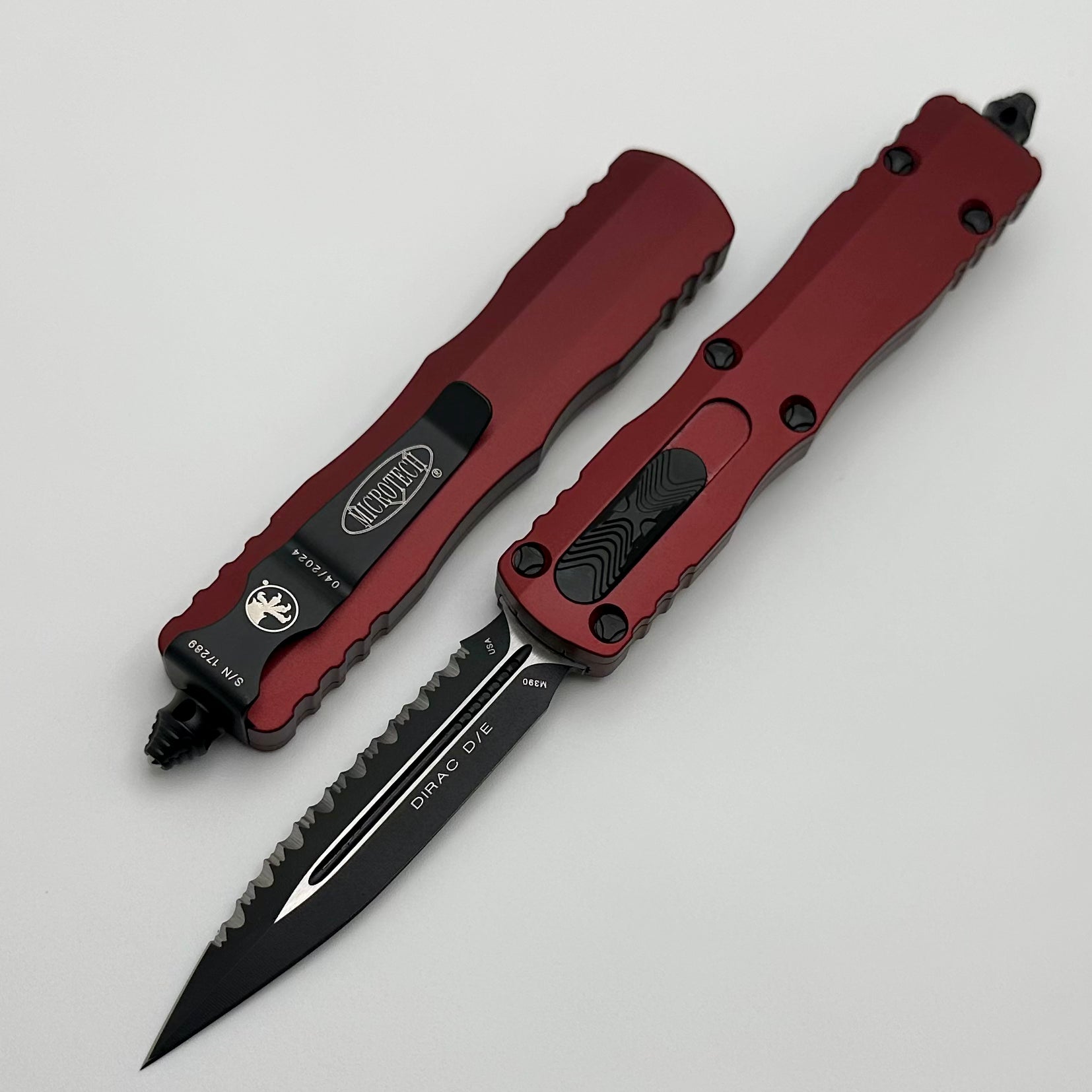 Microtech Dirac D/E Ultimate Full Serrated Knife - Merlot Edition