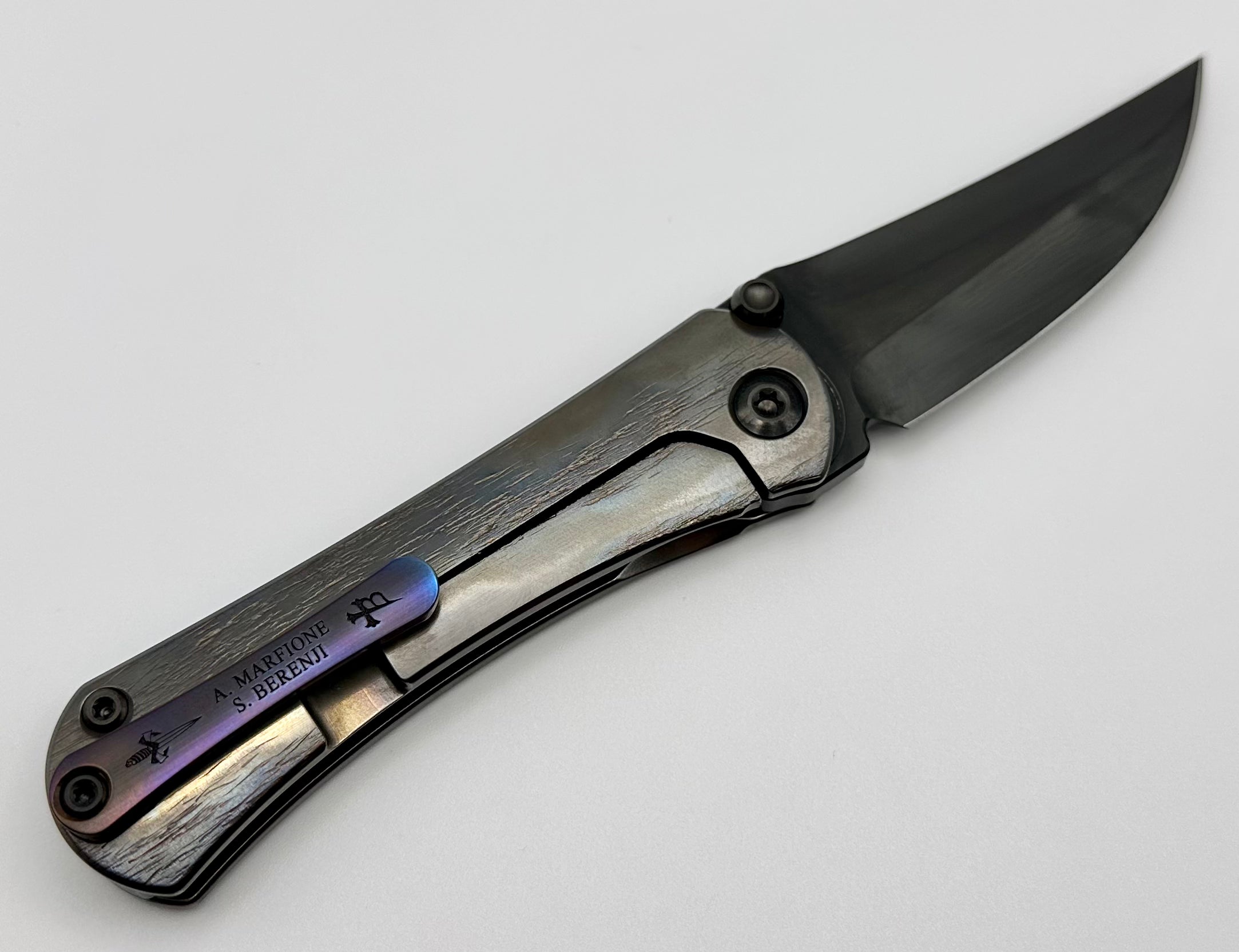 Ultimate Marfione x Borka Blades Collaboration - Assassin Grind M390 Blade with Cosmic Scales