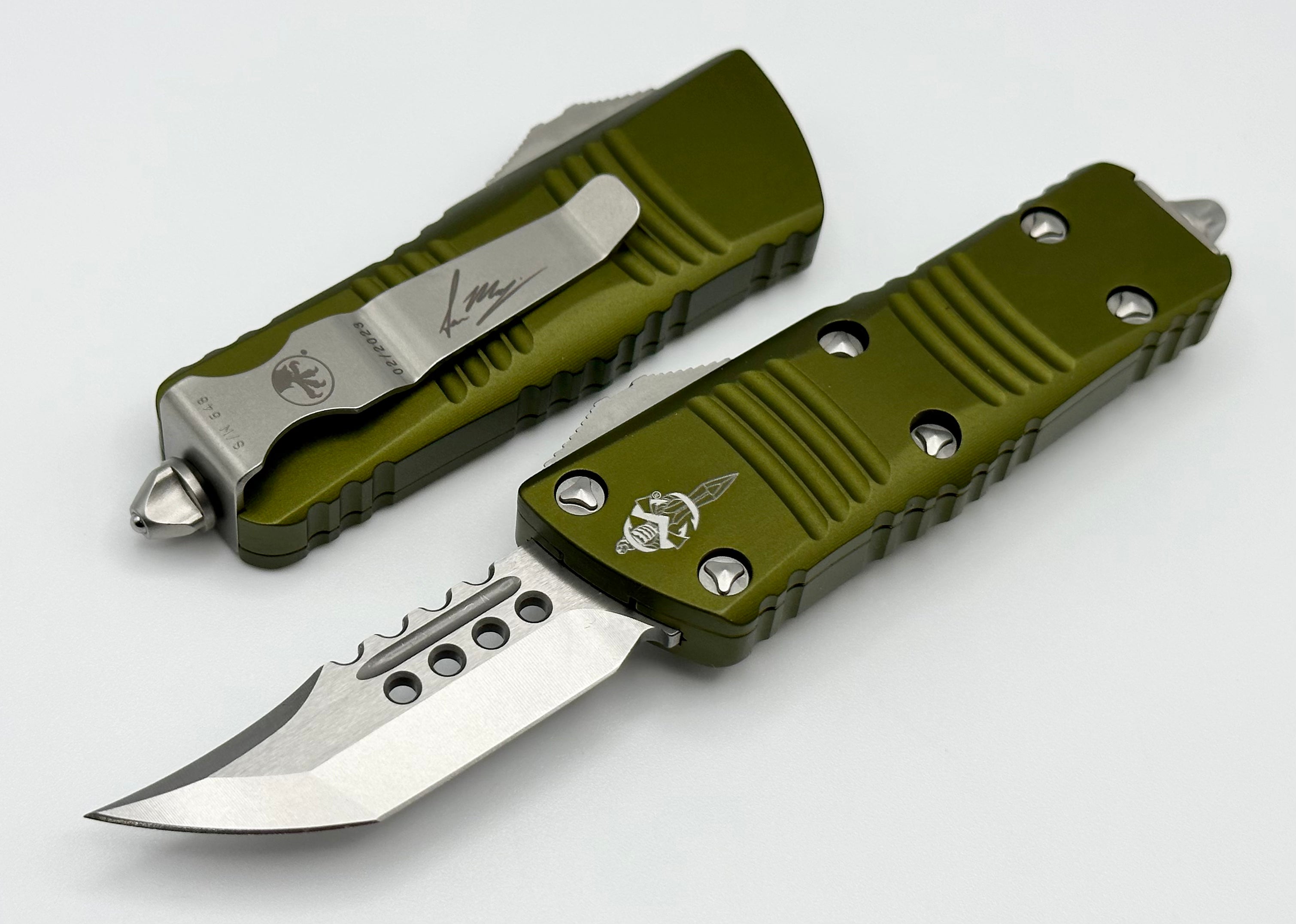 Microtech Mini Troodon Hellhound Stonewash & OD Green 819-10ODS | Premium Everyday Carry Knife