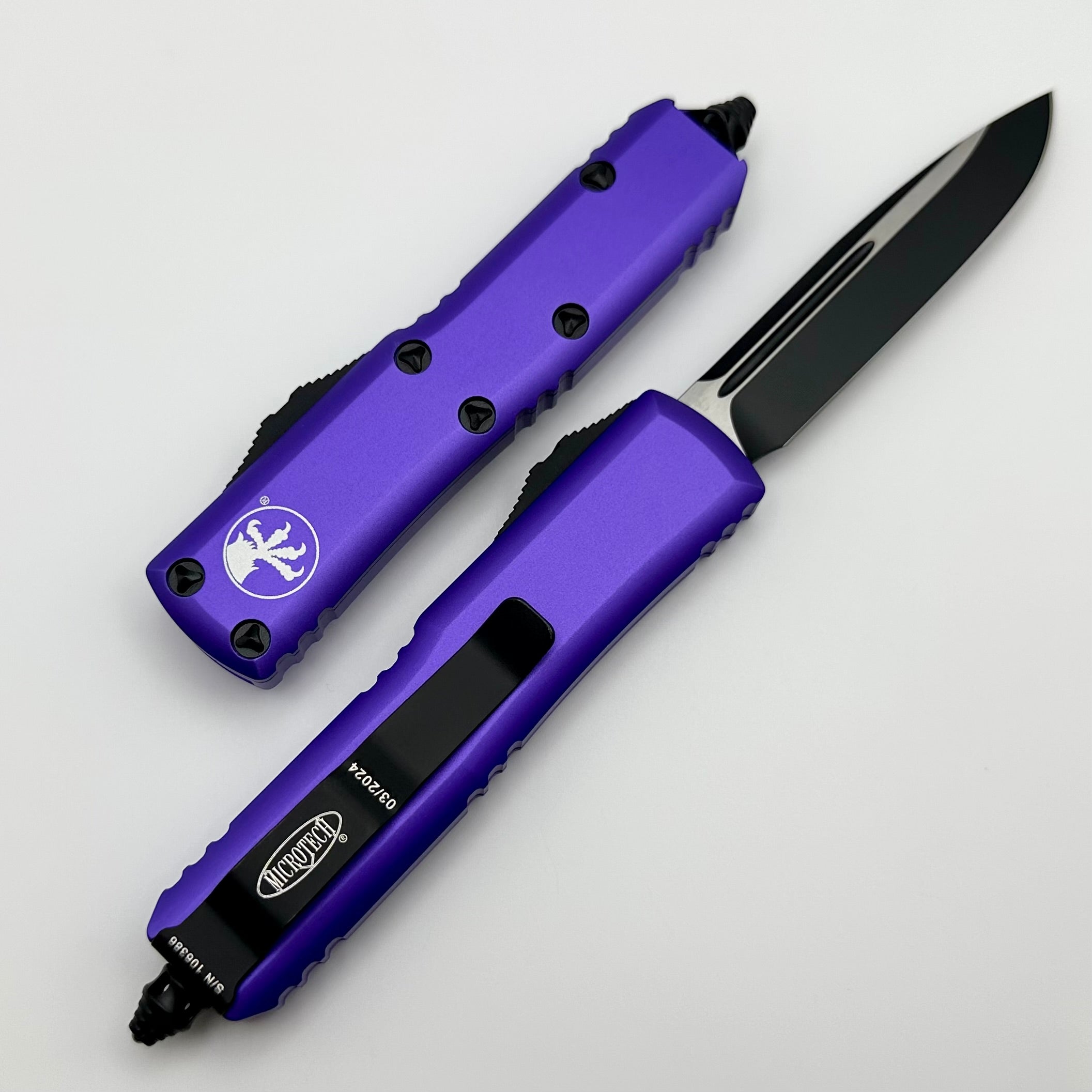 Microtech UTX-85 Premium EDC Knife - Black & Purple