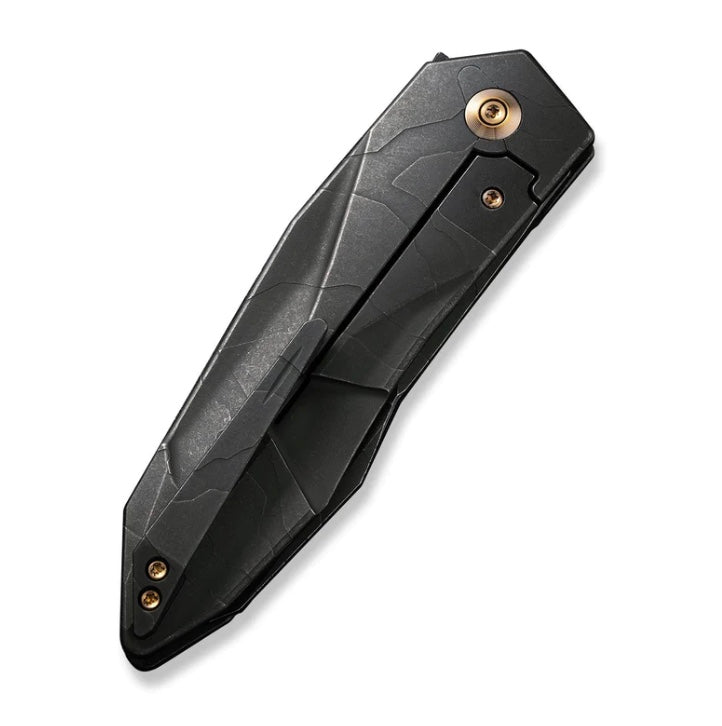 WE Knife Premium Integral Titanium Flipper - Black Etch 20CV WE22028-5