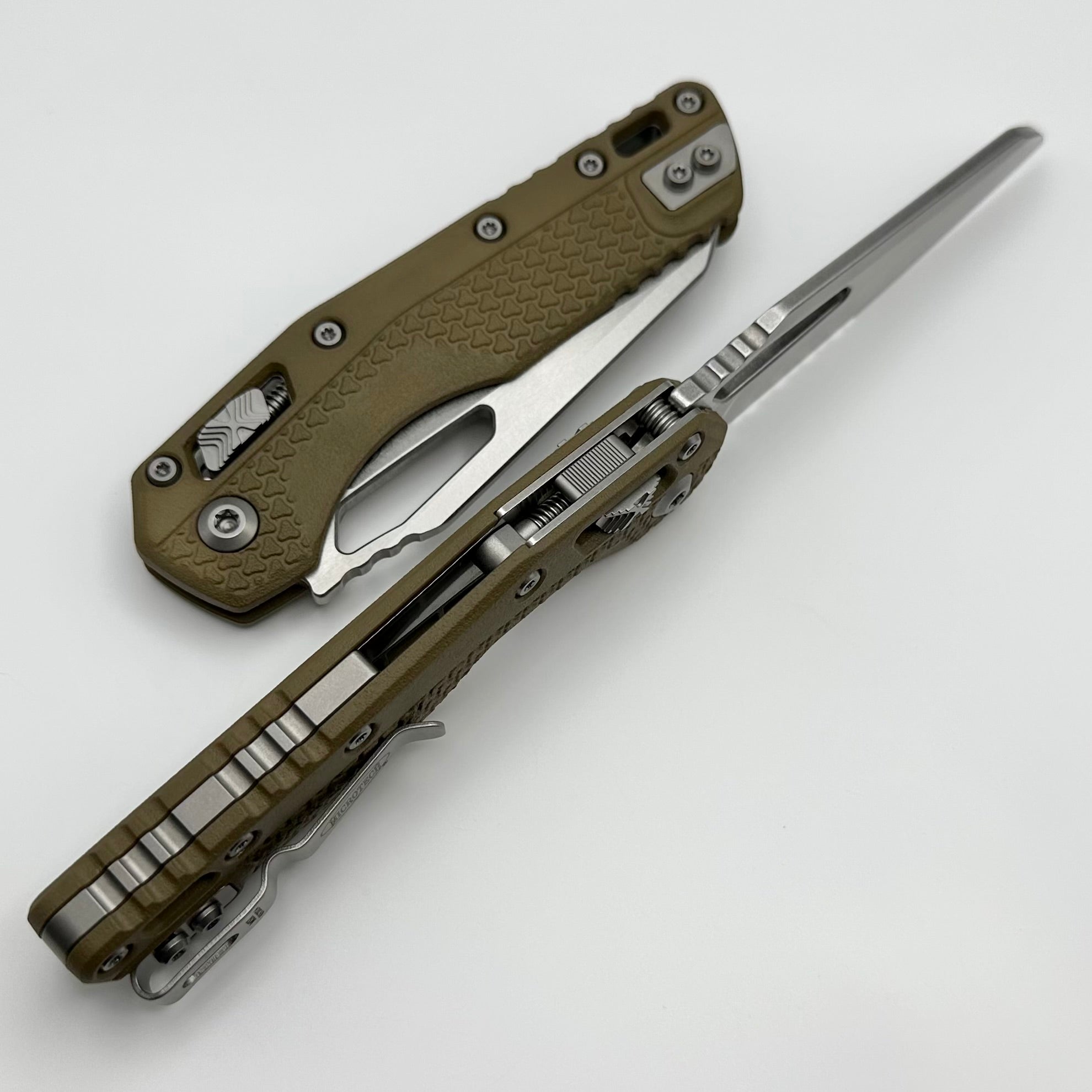 Microtech MSI RAM LOK Premium Tactical Folding Knife - Dark Earth Polymer & Serrated M390MK Blade