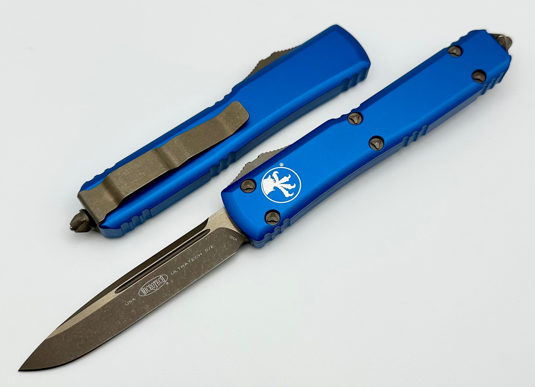 Microtech Ultratech Apocalyptic Bronze & Blue Tactical Knife - Premium OTF Design