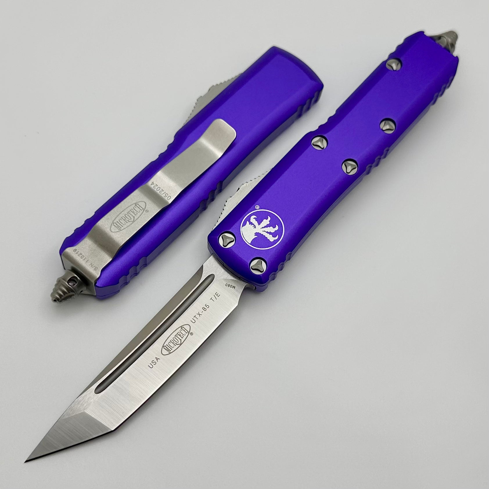 Microtech UTX-85 Tanto Satin Standard & Purple 233-4PU - Premium EDC Knife