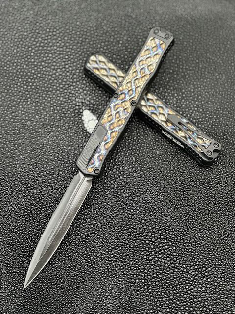 Heretic Knives Cleric II Premium Tactical Folding Knife - Flamed Titanium Inlays & DLC Coated Magnacut Blade