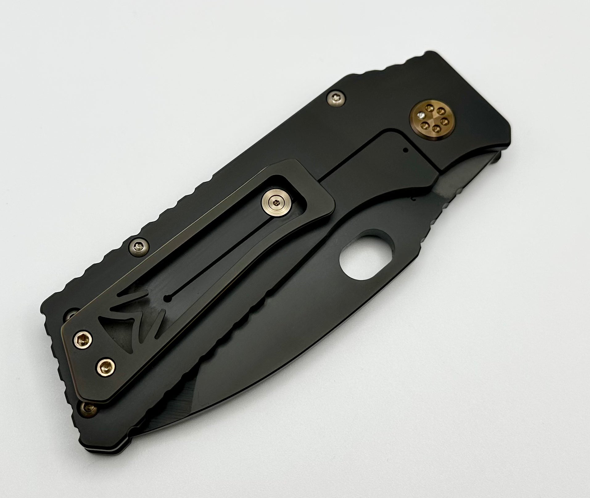Premium Medford TFF-1 PVD S45VN Knife with Bronze American Flag Design