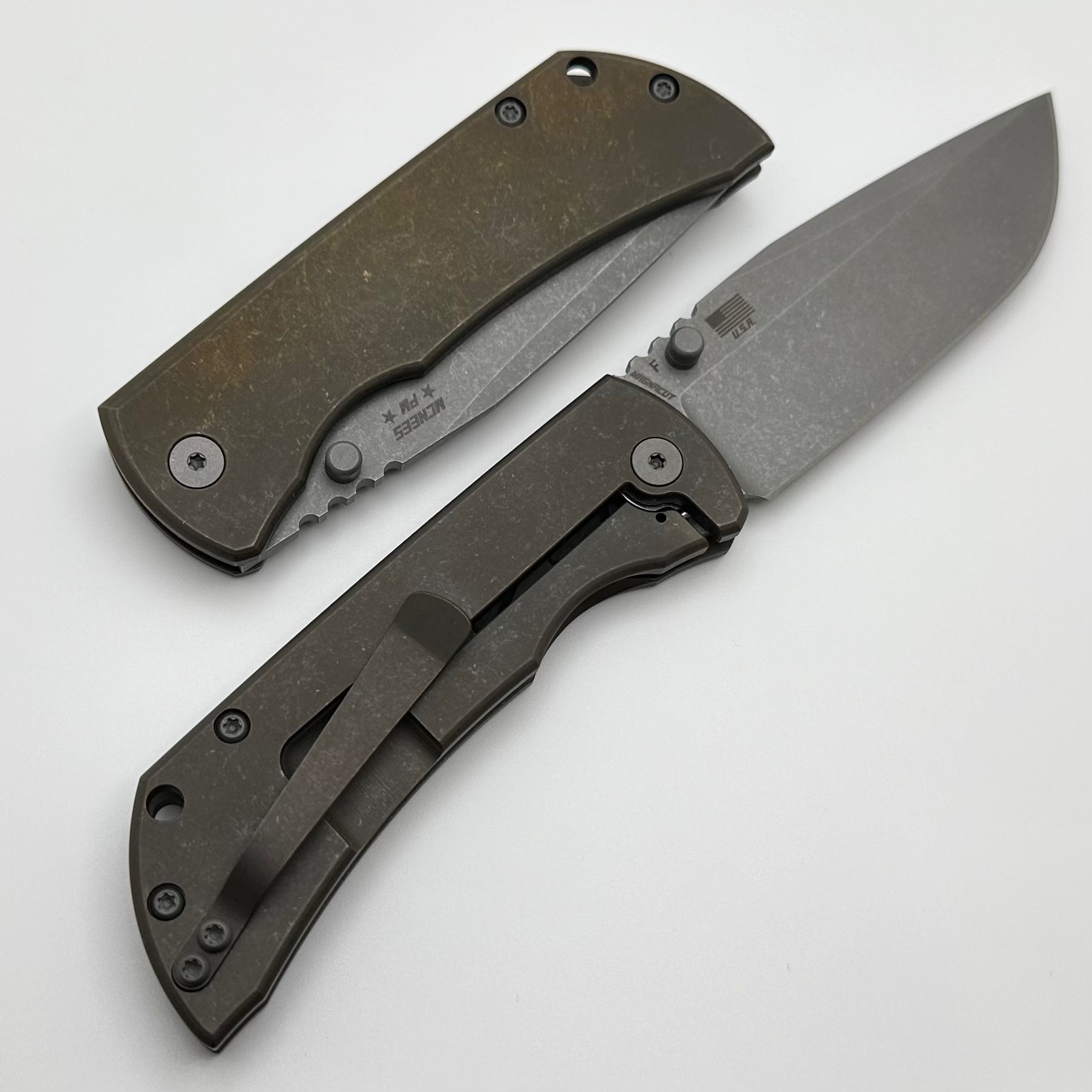 McNees Performance Machined Mac 2 3.5 Bronze Atomic with Stonewash MagnaCut - Ultimate EDC Knife