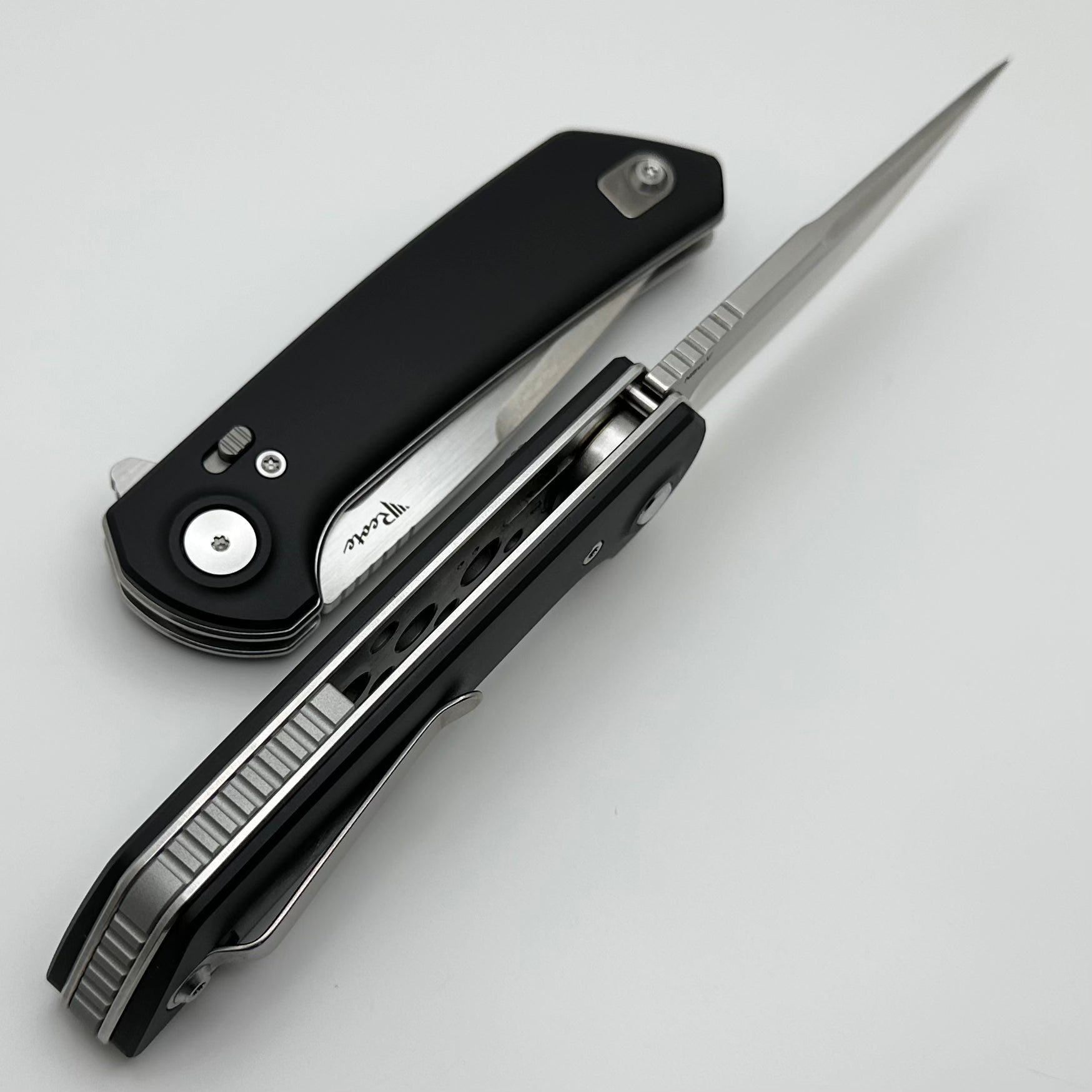 Reate Knives PL-XF Premium Folding Knife - Black Aluminum & Nitro-V Steel