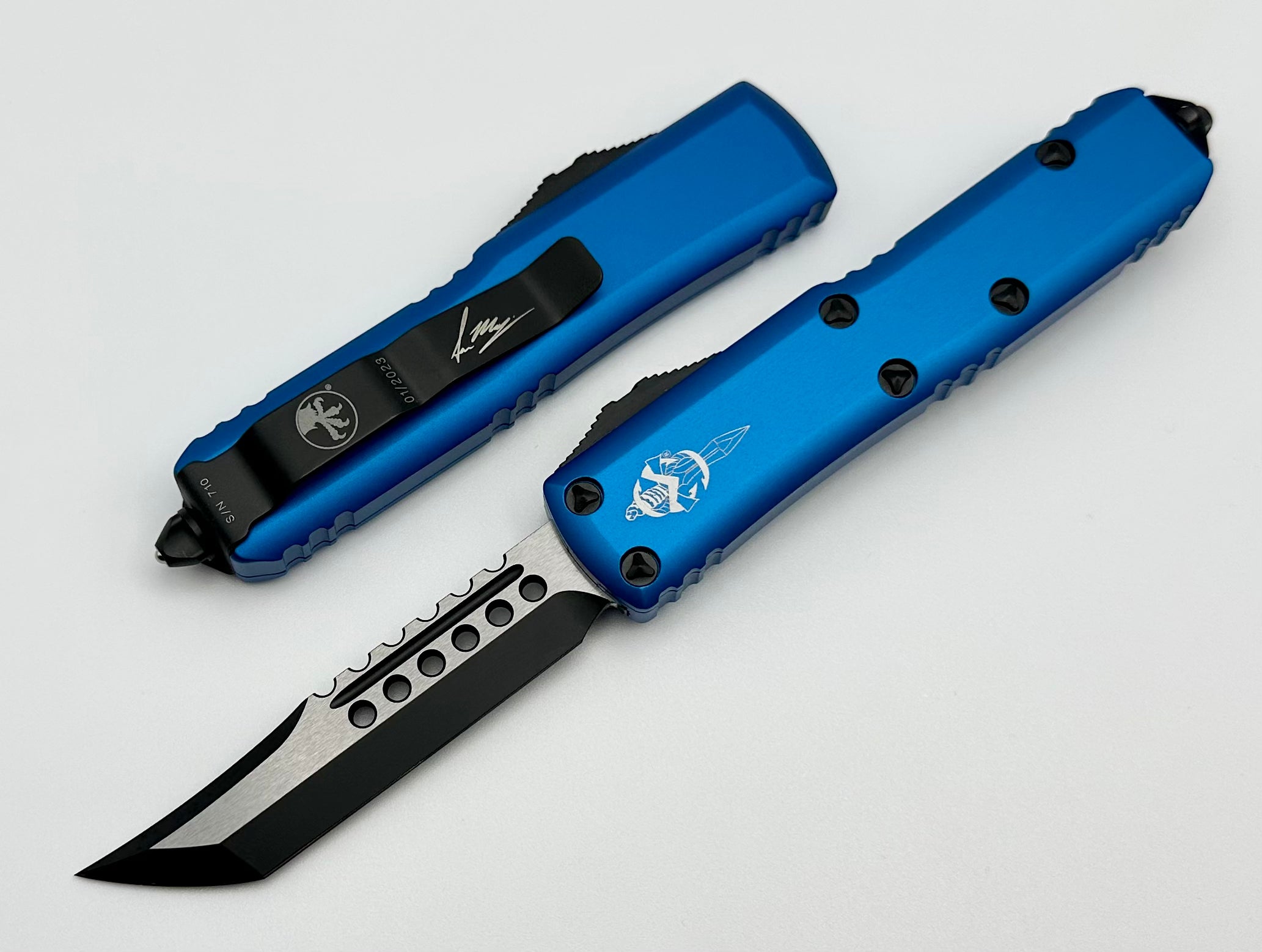 Microtech UTX-85 Black Hellhound & Blue 719-1BLS - Ultimate Everyday Carry Knife