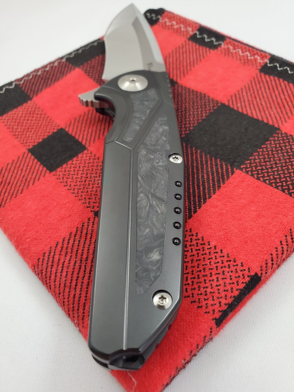 Premium Reate K-4 Knife - Marbled Carbon Fiber Edition