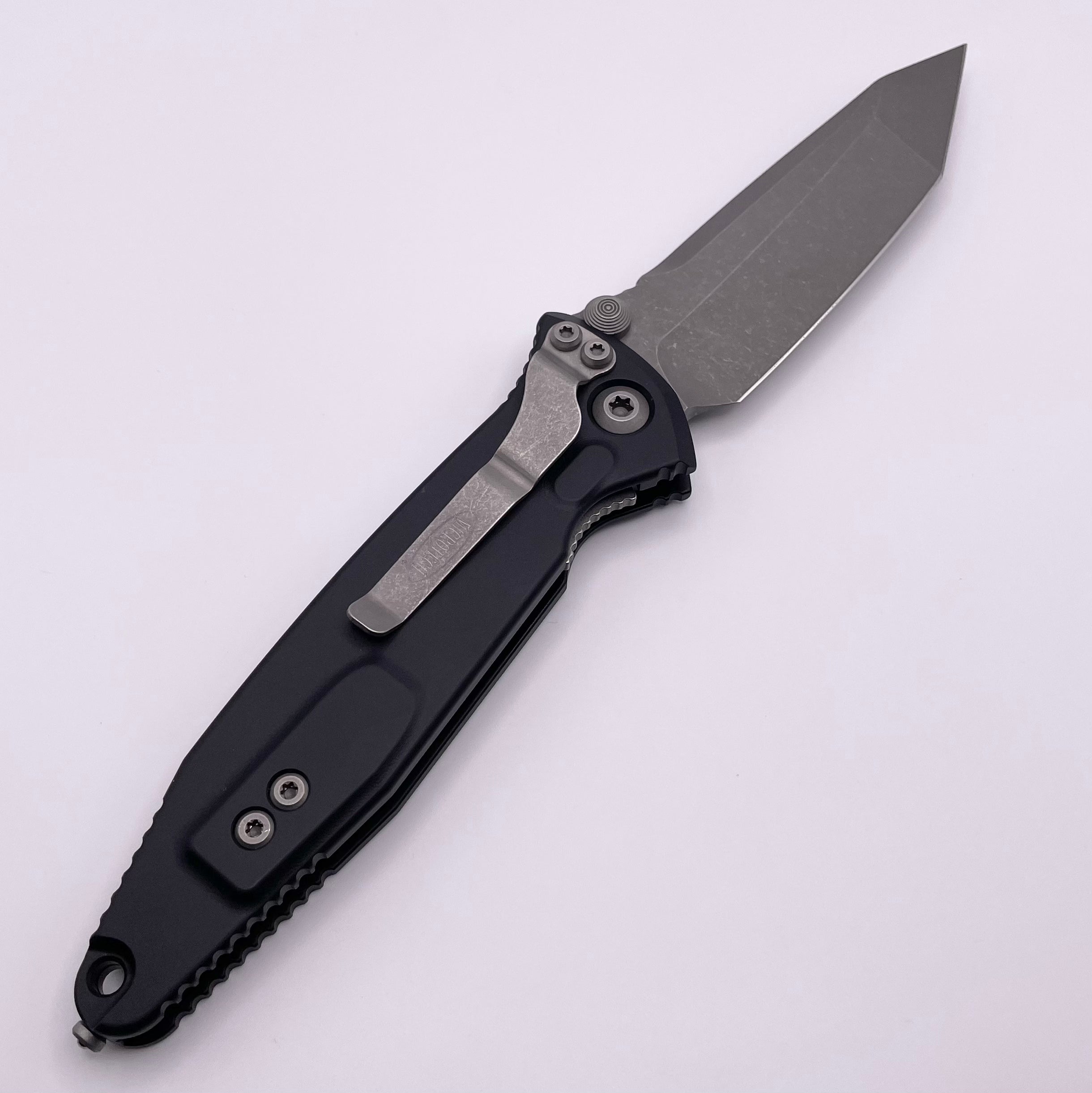 Premium Microtech Socom Elite Tanto Edge Manual Tactical Knife - Black Apocalyptic Finish