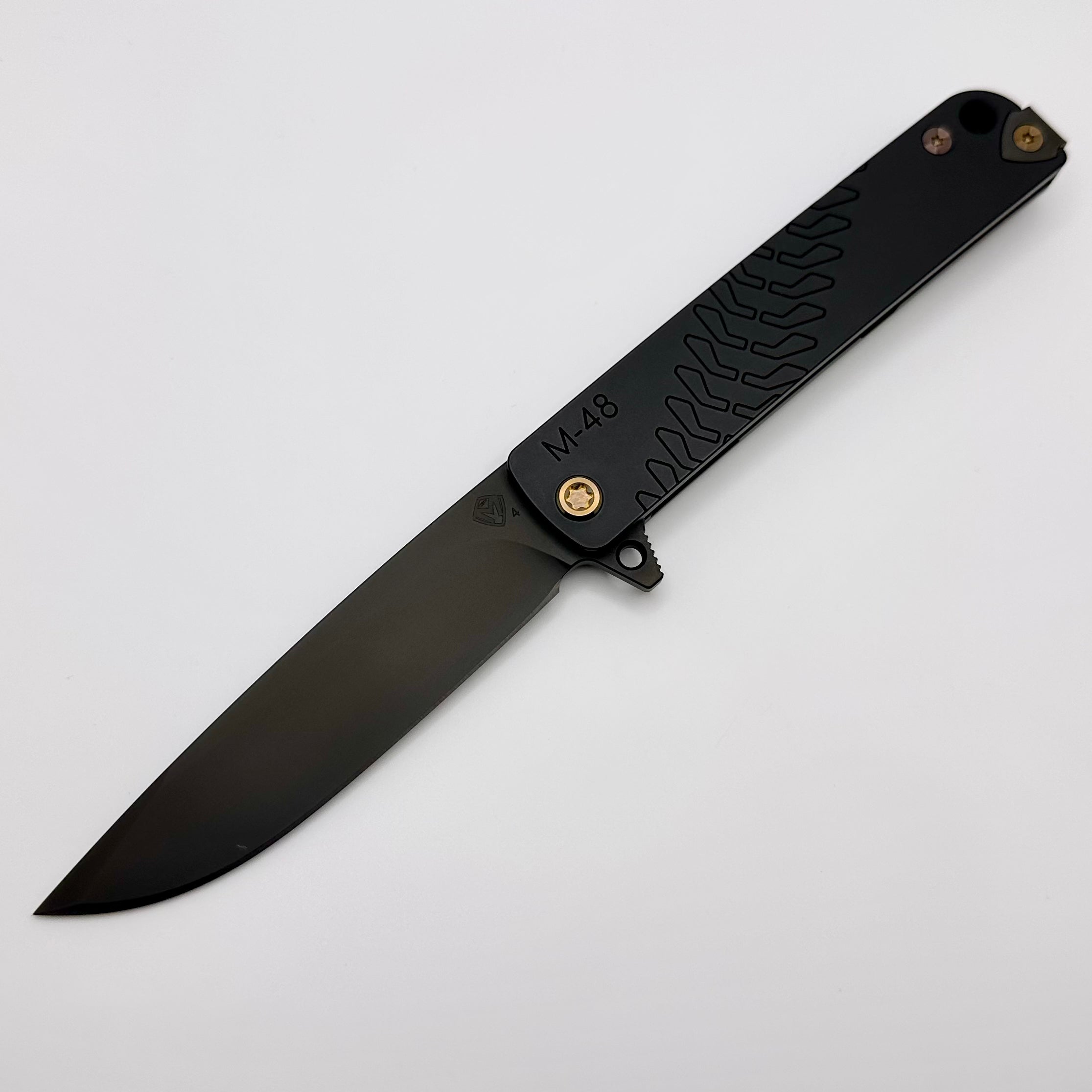 Medford M-48 Premium Tactical Knife - Black Aluminum Handle with PVD Coated S45VN Blade